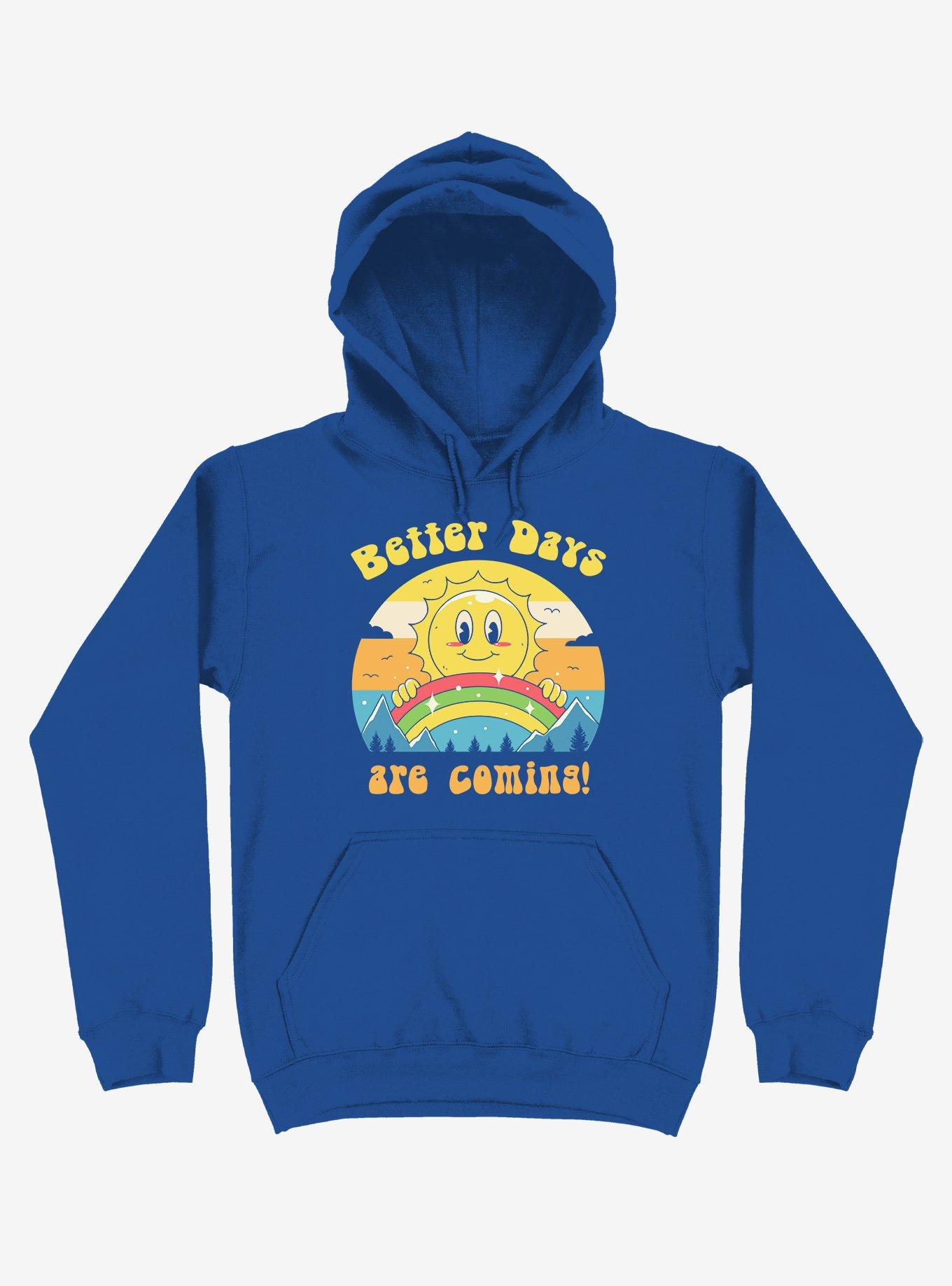 Rainbow Sun Better Days Are Coming Royal Blue Hoodie, ROYAL, hi-res