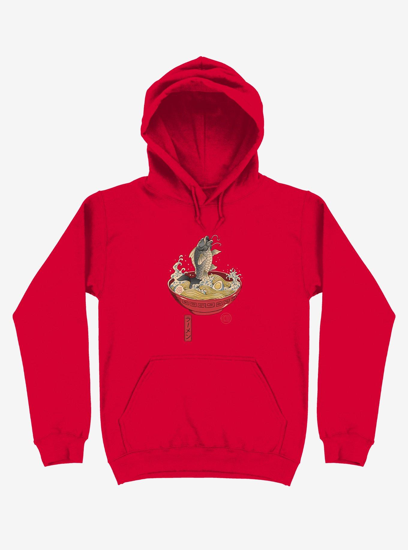 Fish Ramen Red Hoodie