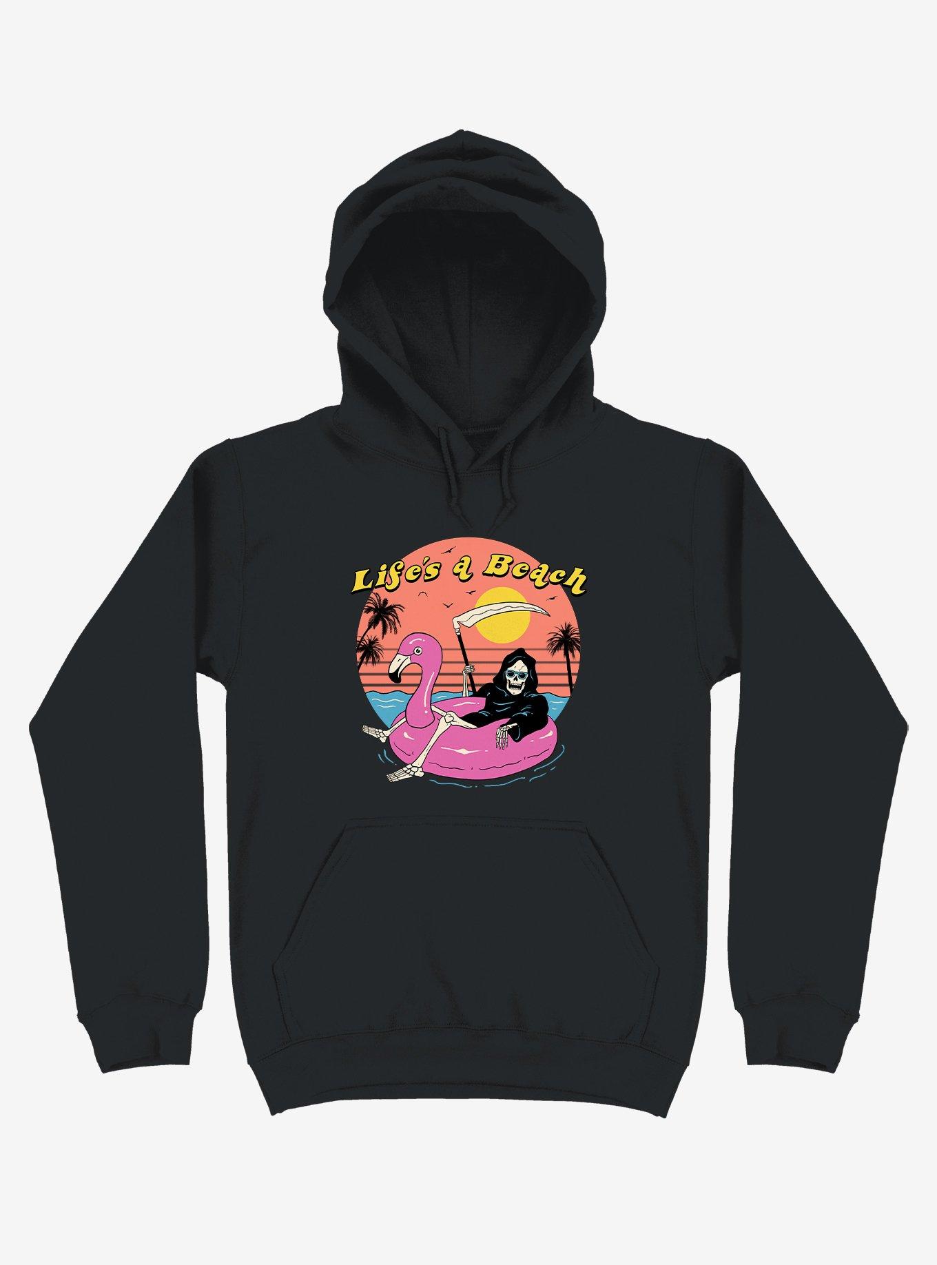 Life's A Beach! Grim Reaper Black Hoodie, , hi-res