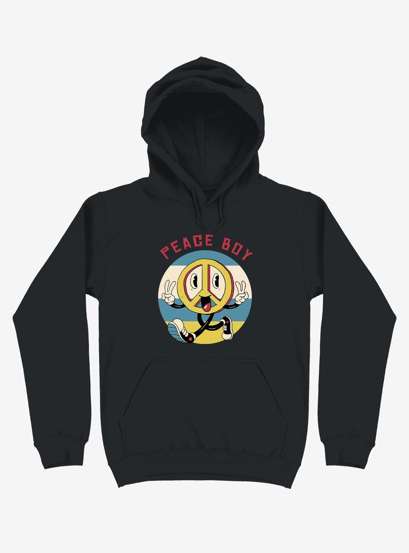 Peace Maker Peace Boy Black Hoodie, , hi-res