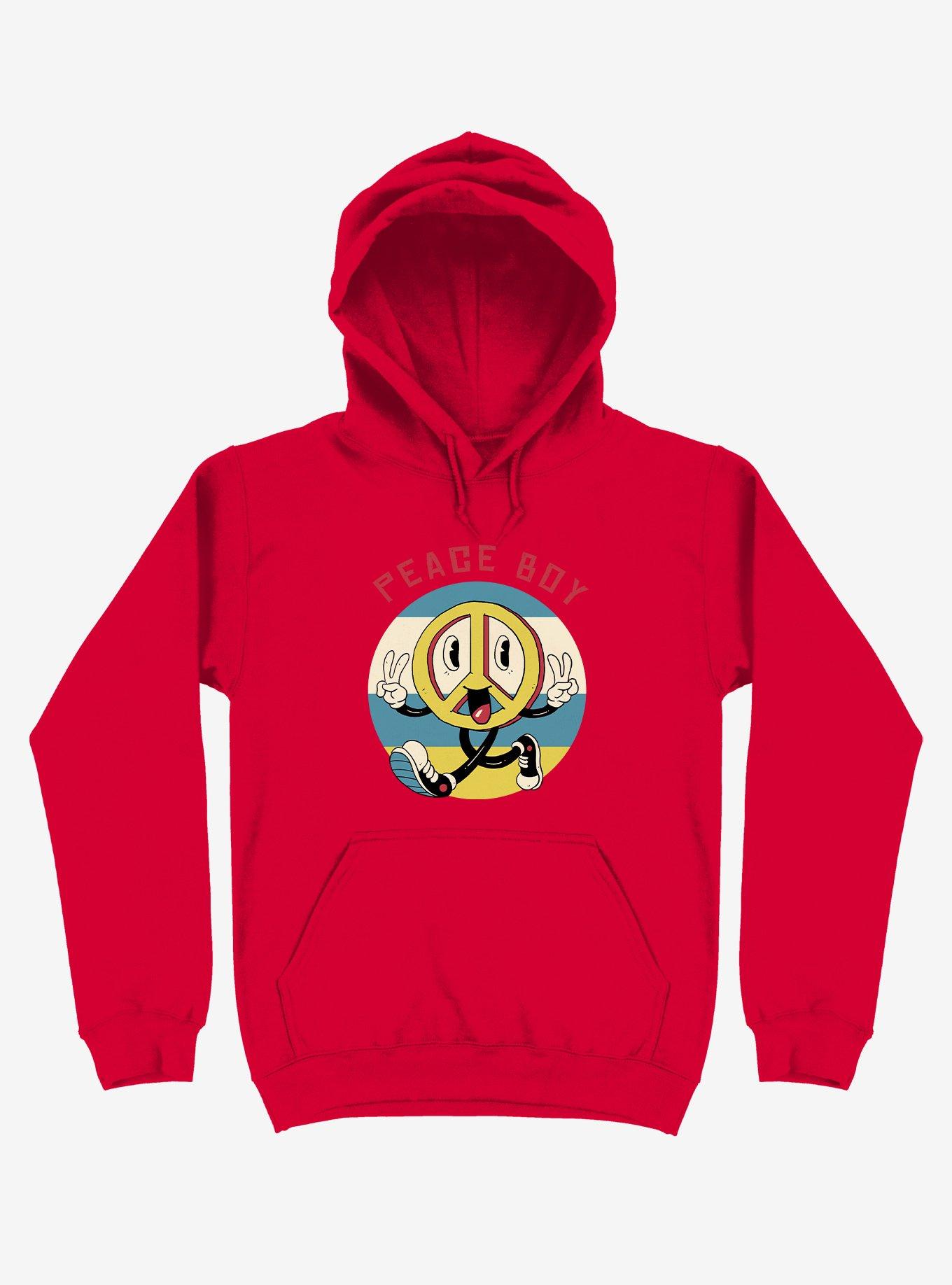 Peace Maker Peace Boy Red Hoodie, , hi-res