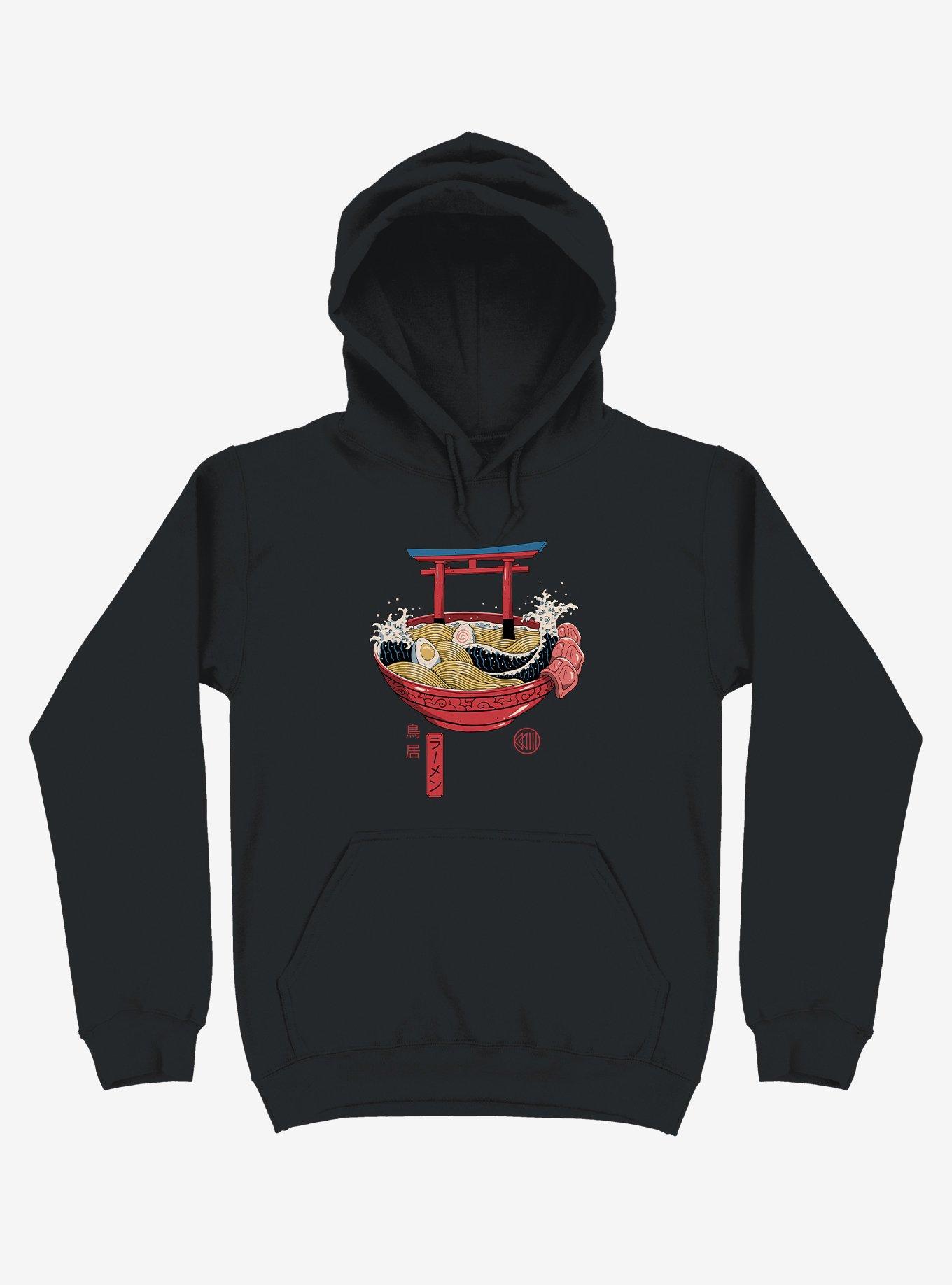 Sacred Ramen Ocean Black Hoodie, BLACK, hi-res