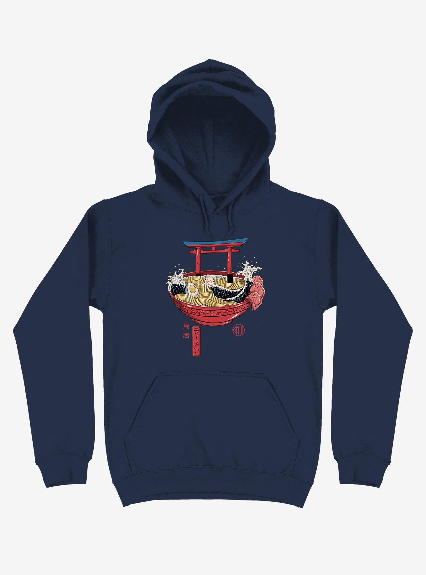 Sacred Ramen Ocean Navy Blue Hoodie, , hi-res