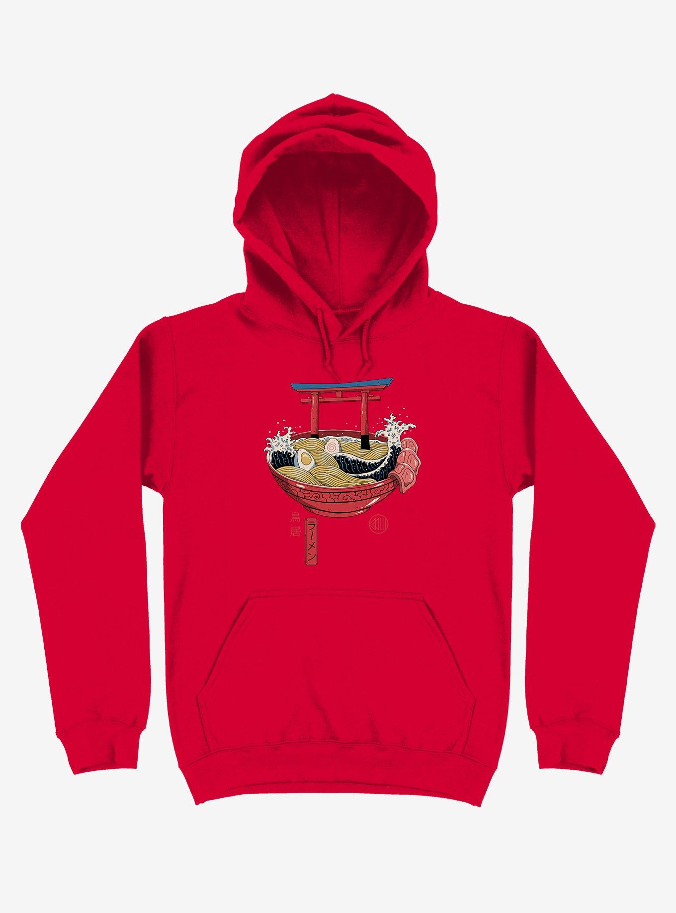 Sacred Ramen Ocean Red Hoodie, RED, hi-res