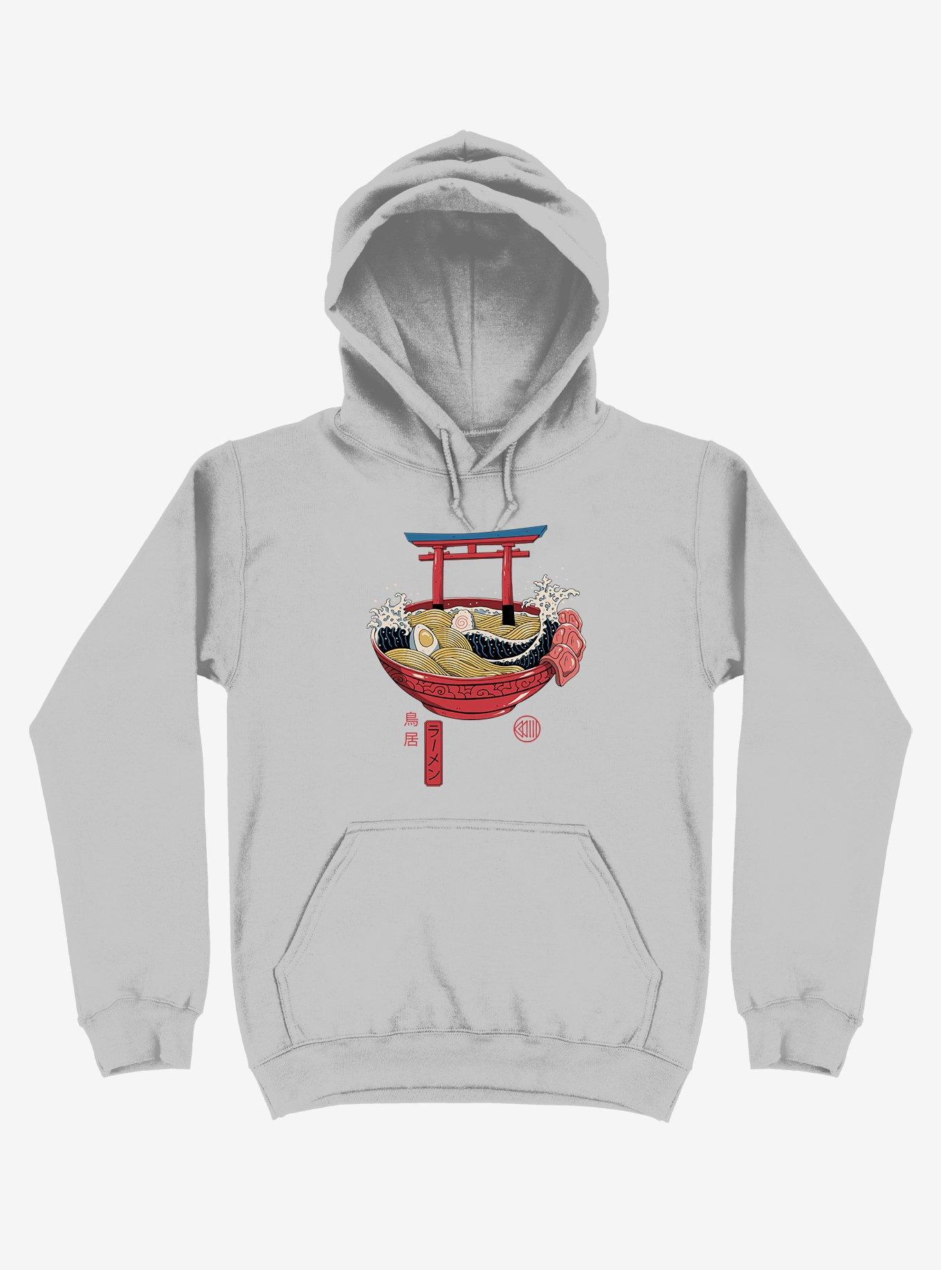 Sacred Ramen Ocean Silver Hoodie, SILVER, hi-res