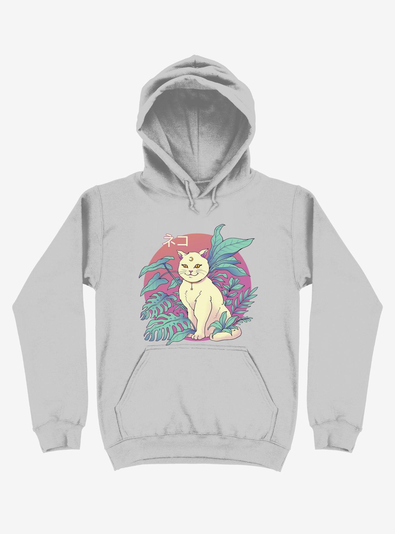 Leaves Vapor Cat Silver Hoodie