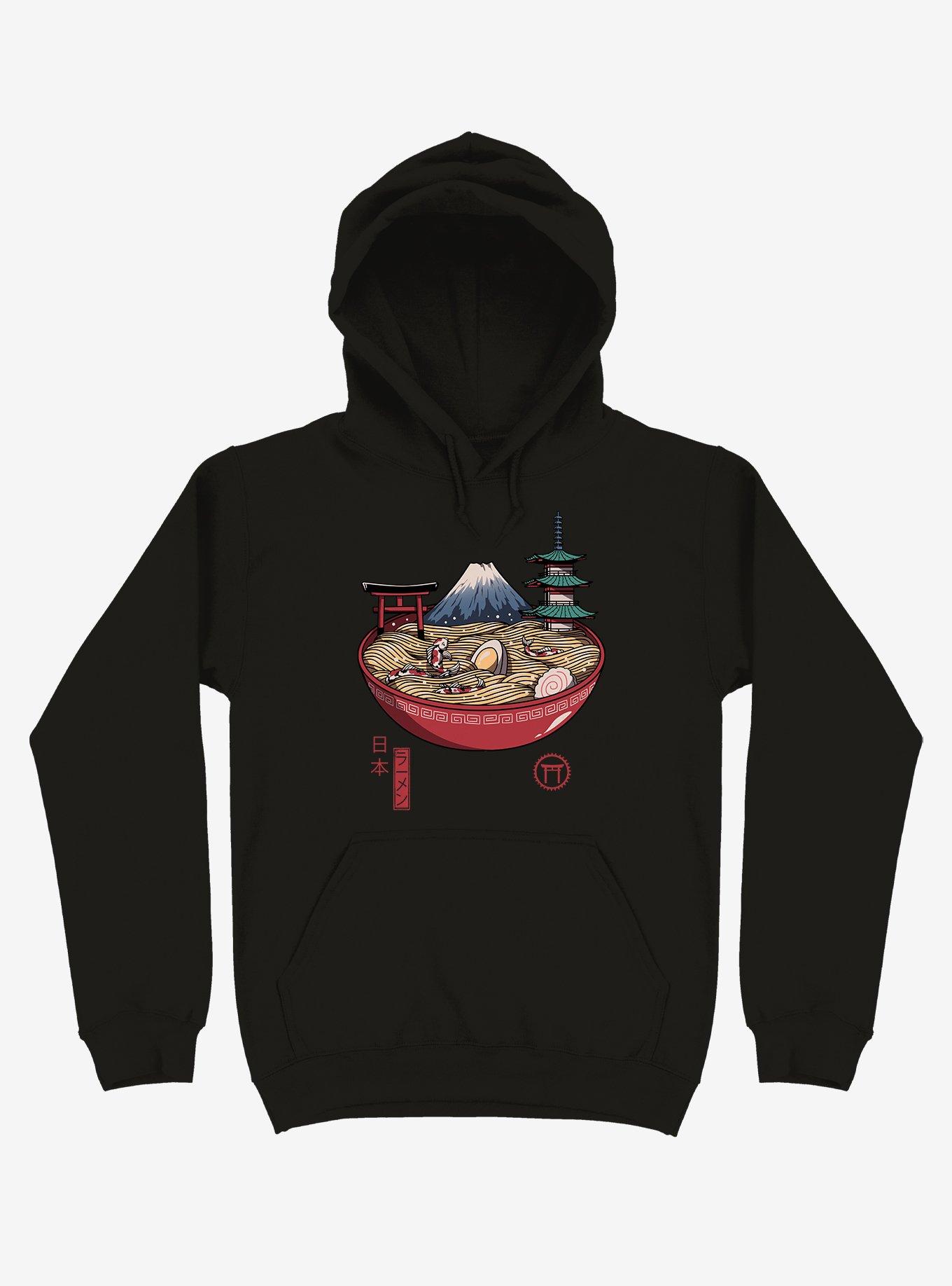 Japanese Ramen Black Hoodie, , hi-res