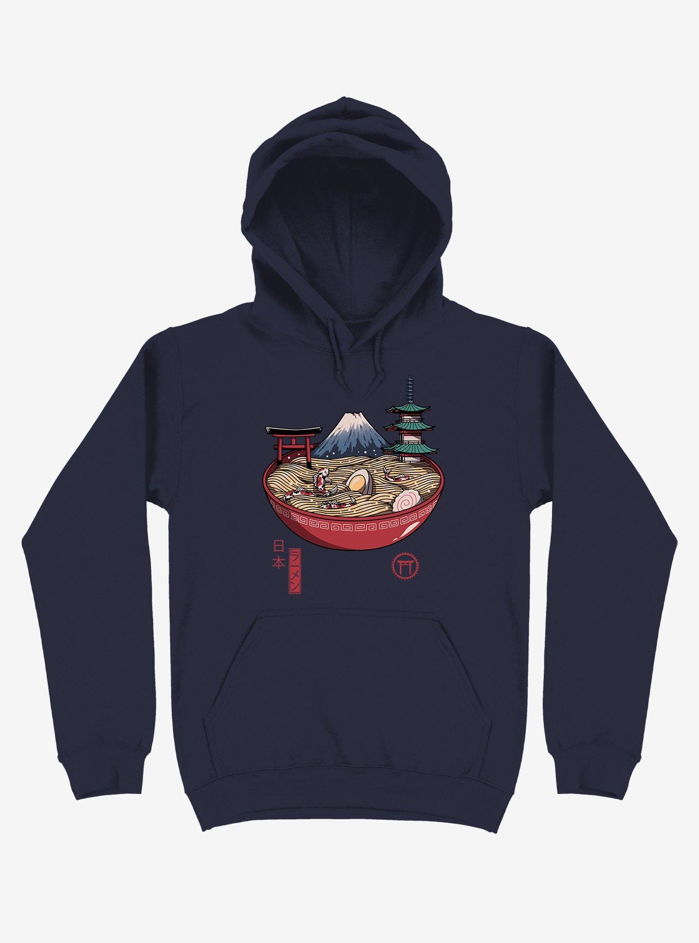 Japanese Ramen Navy Blue Hoodie, NAVY, hi-res