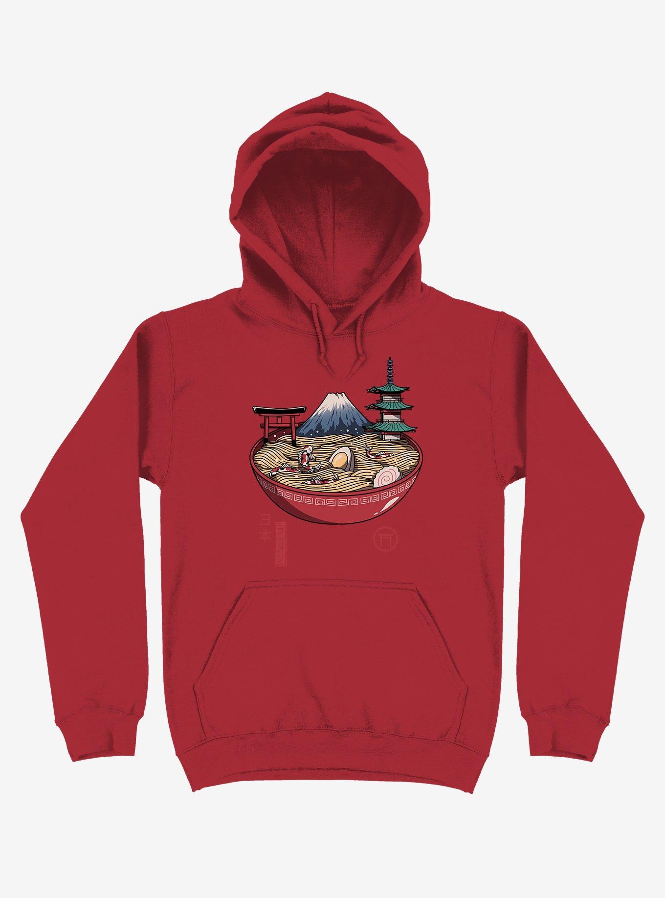 Japanese Ramen Red Hoodie, , hi-res