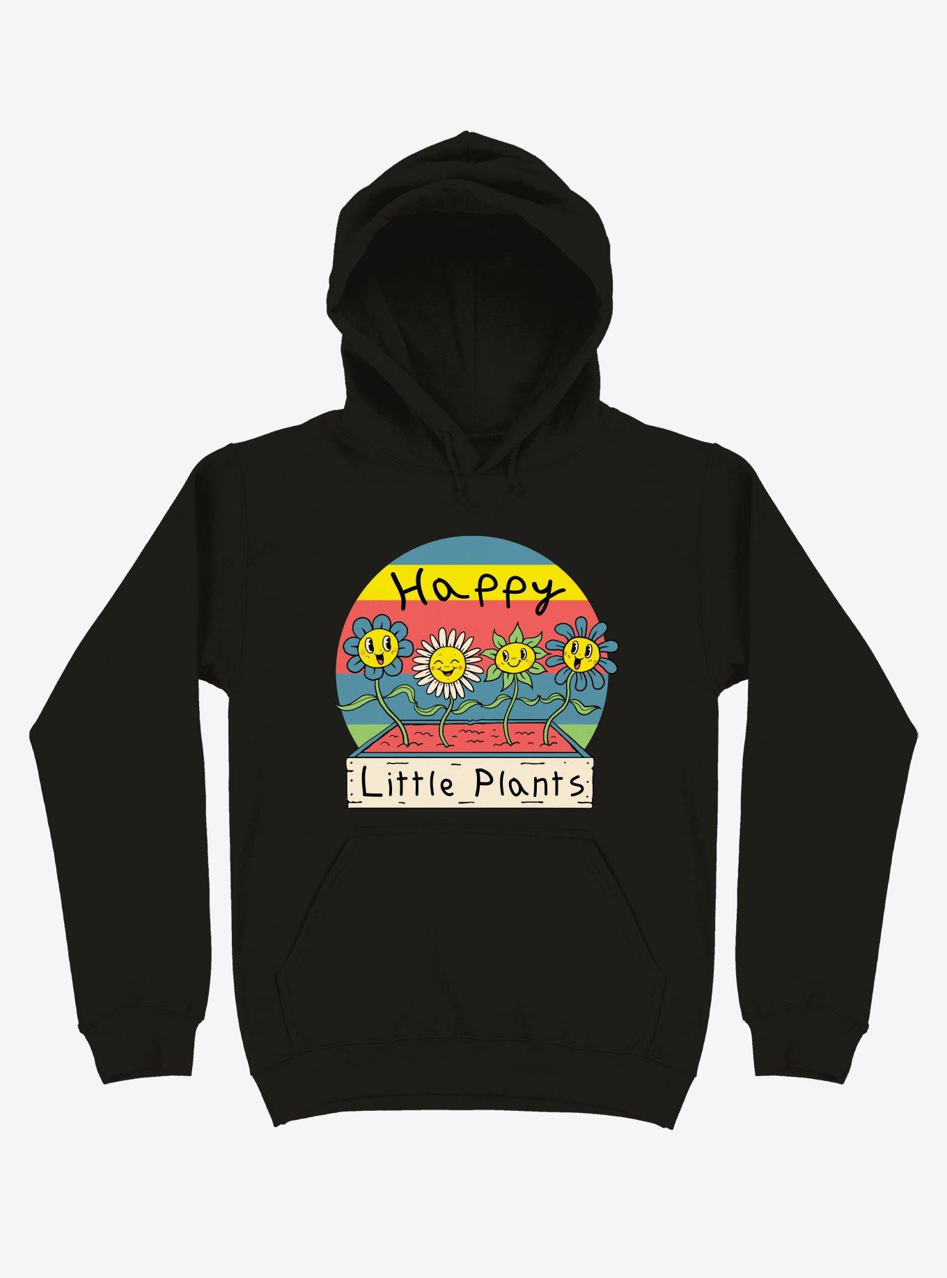 Happy Little Plants Black Hoodie, BLACK, hi-res