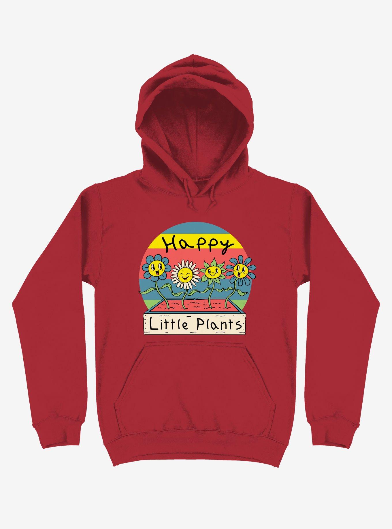 Happy Little Plants Red Hoodie, RED, hi-res