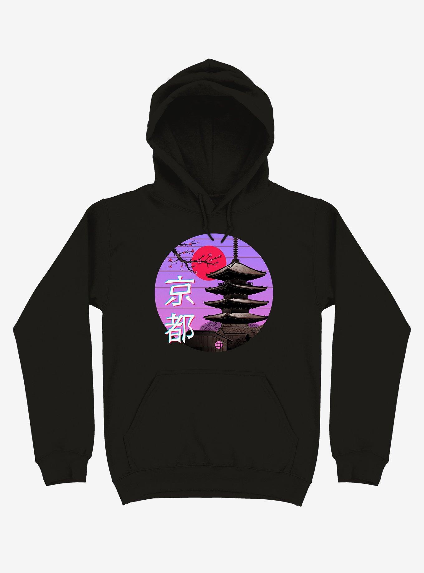 Kyoto Wave Black Hoodie, BLACK, hi-res