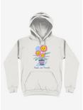 Plants Are Friends! Happy Flowers White Hoodie, WHITE, hi-res