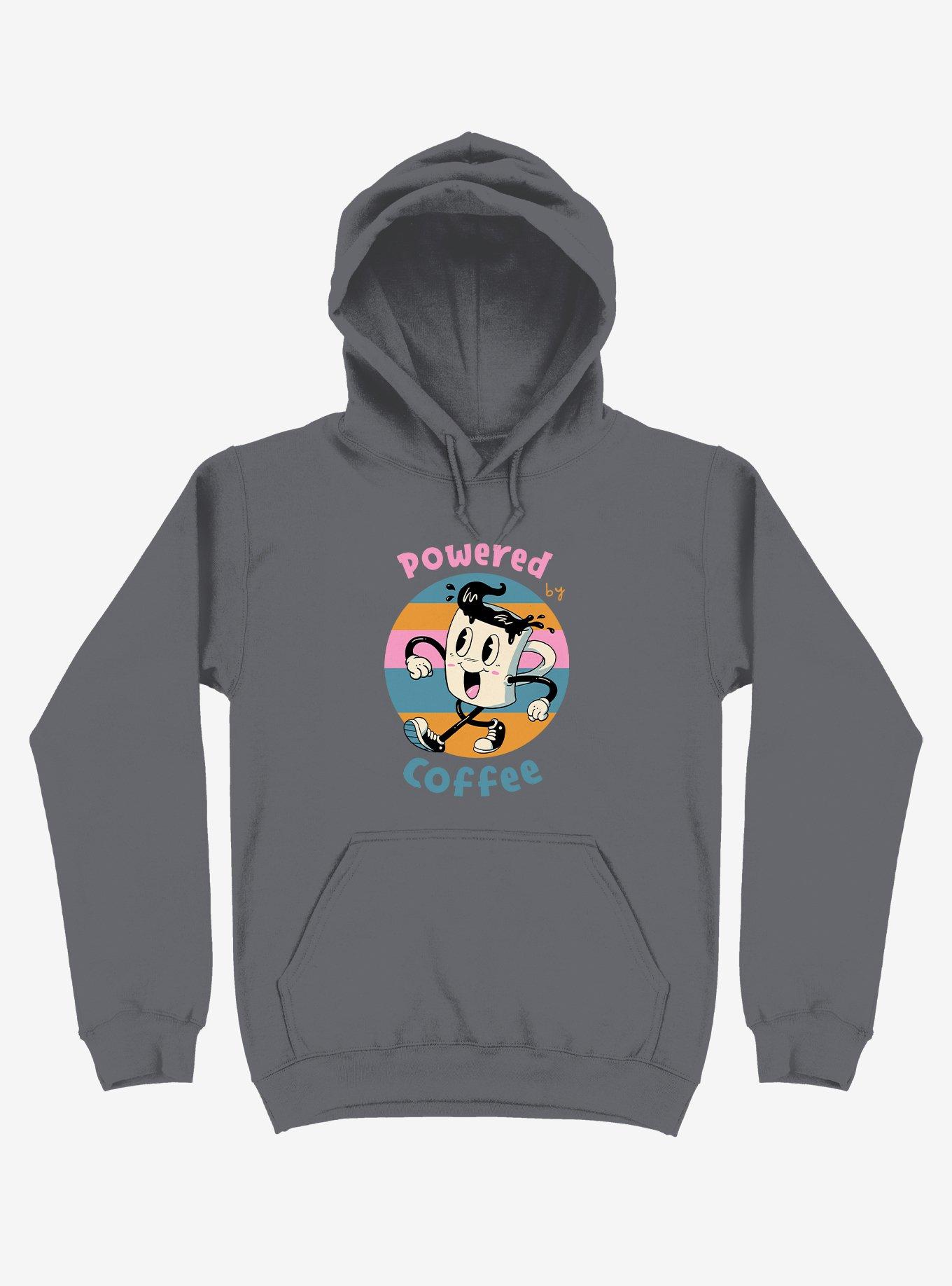 Powered By Coffee Asphalt Grey Hoodie, , hi-res