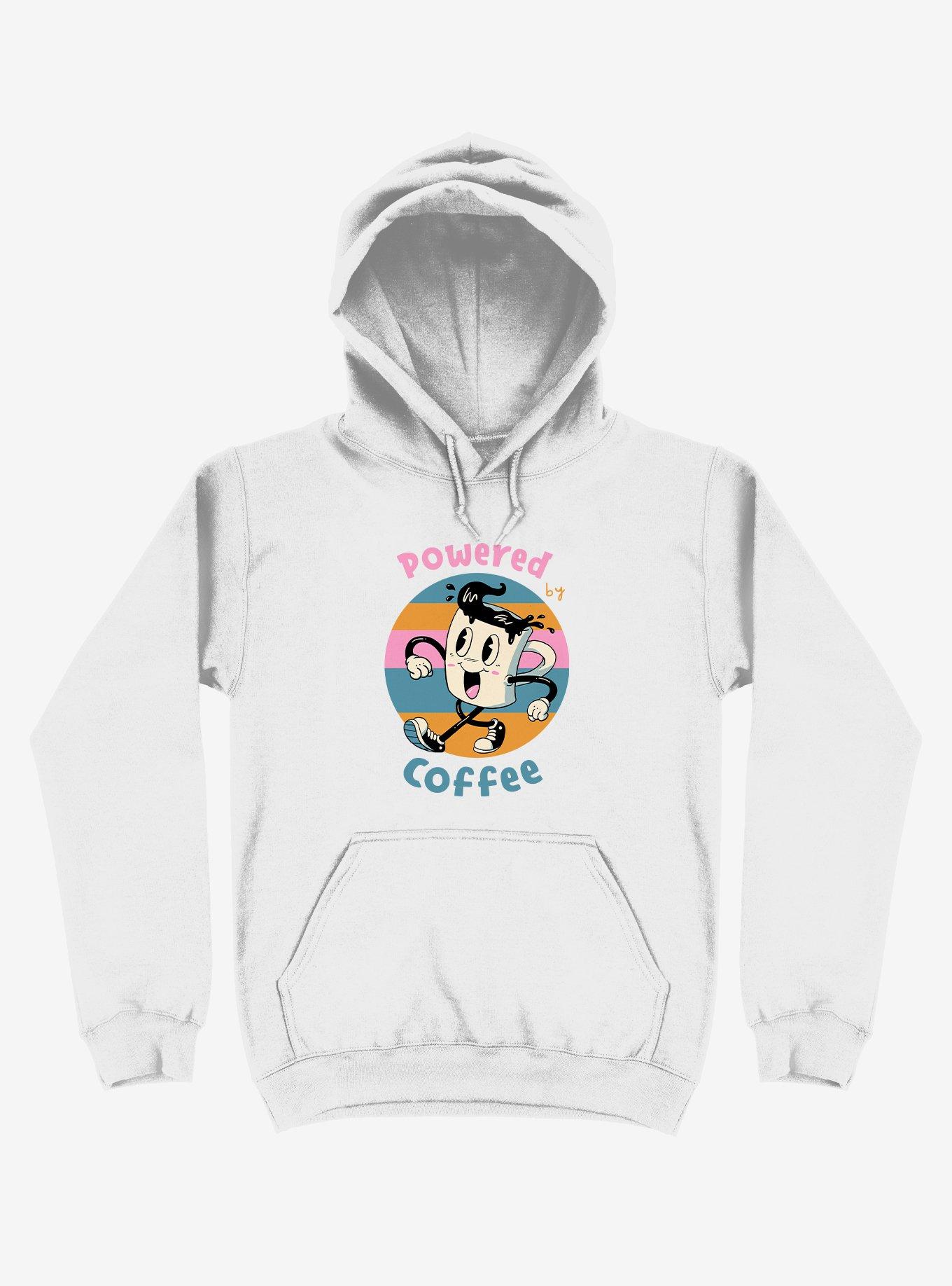 Powered By Coffee White Hoodie, , hi-res