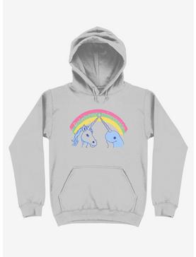 Rainbow Connection Unicorn And Narwhal Silver Hoodie, , hi-res