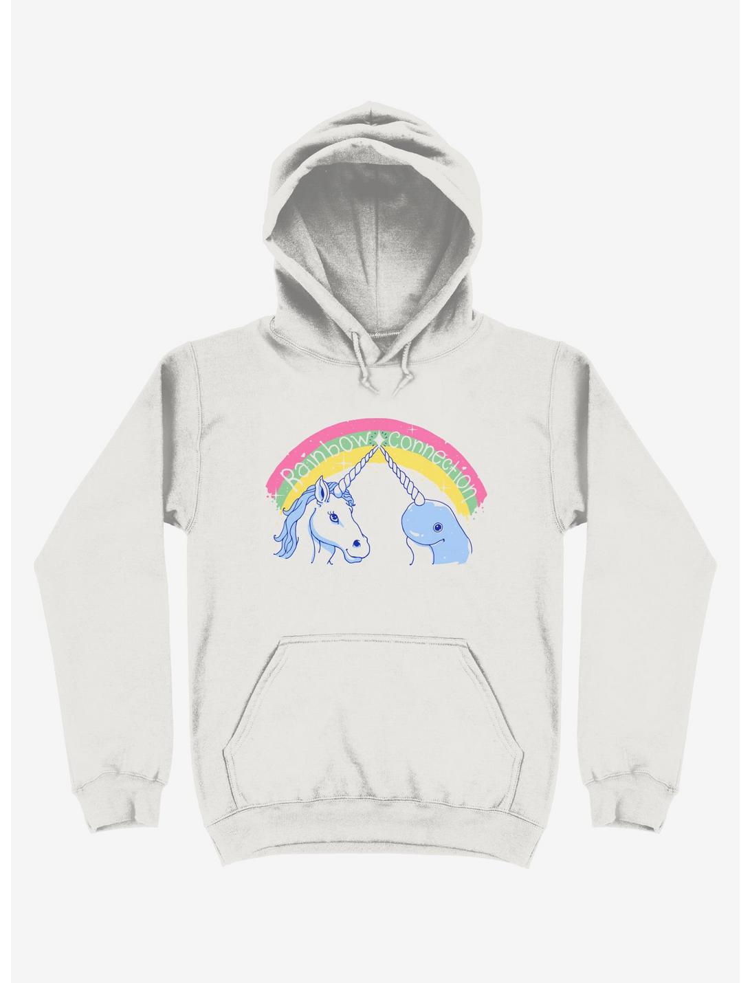 Rainbow Connection Unicorn And Narwhal White Hoodie, WHITE, hi-res