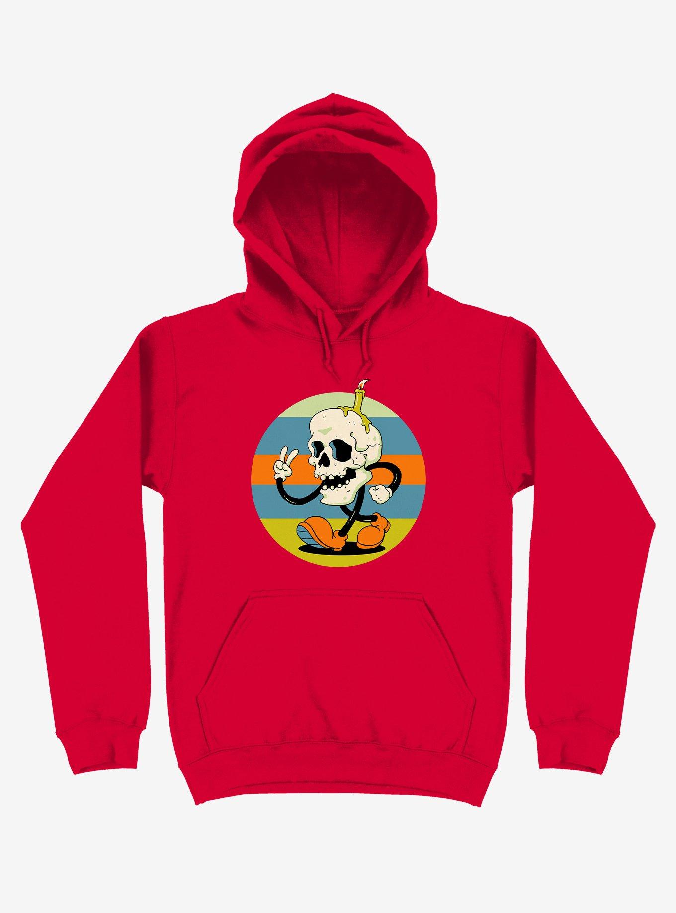 Skull Candle Boy Red Hoodie