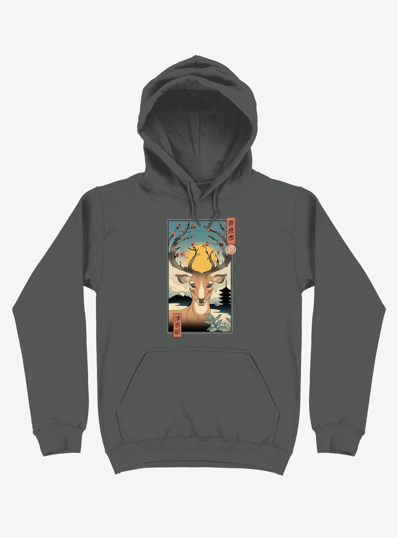 Spring In Nara Deer Asphalt Grey Hoodie, , hi-res
