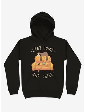 Stay Home And Chill Sloth Black Hoodie, , hi-res
