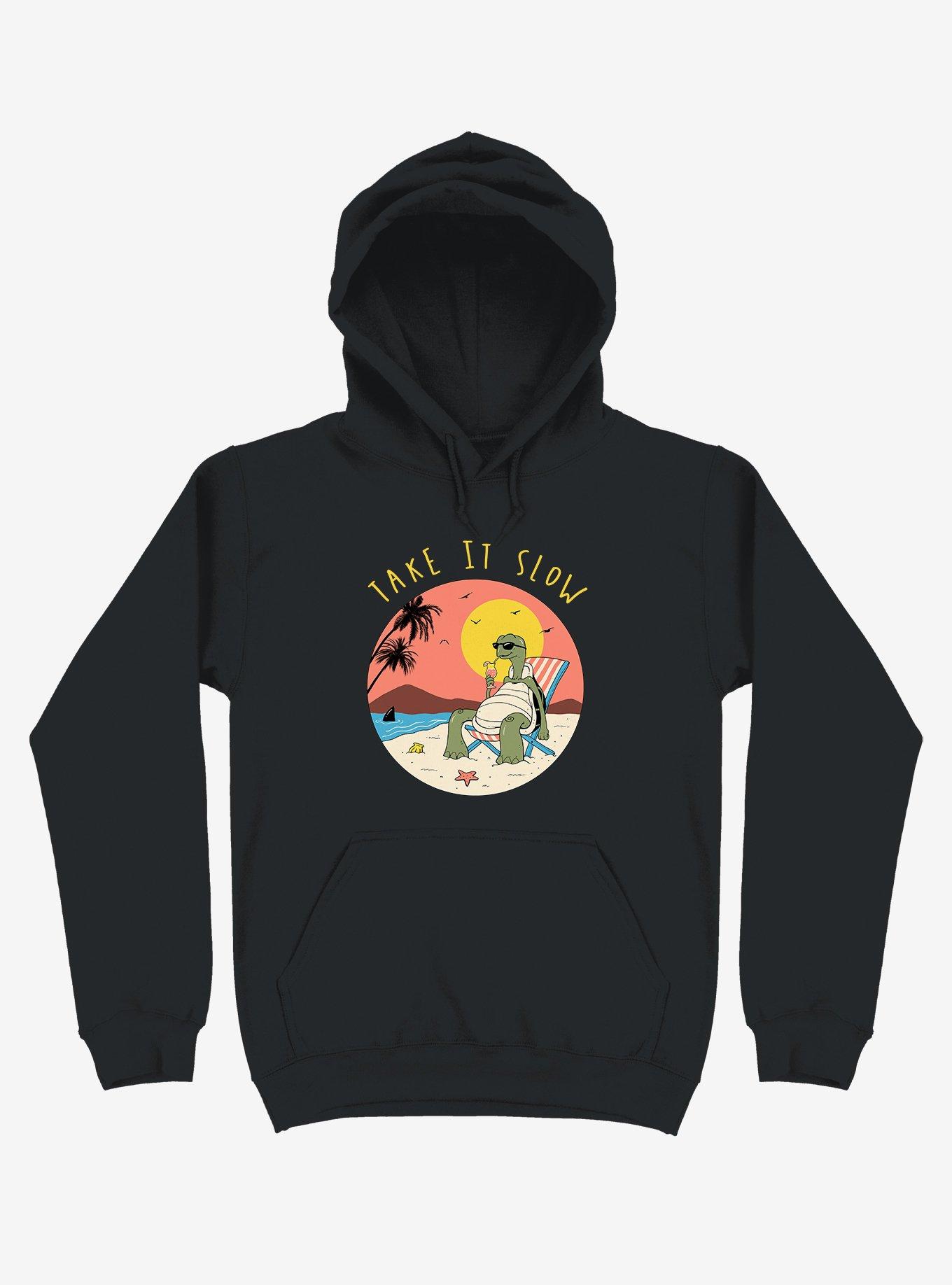 Take It Slow Turtle Beach Black Hoodie, , hi-res