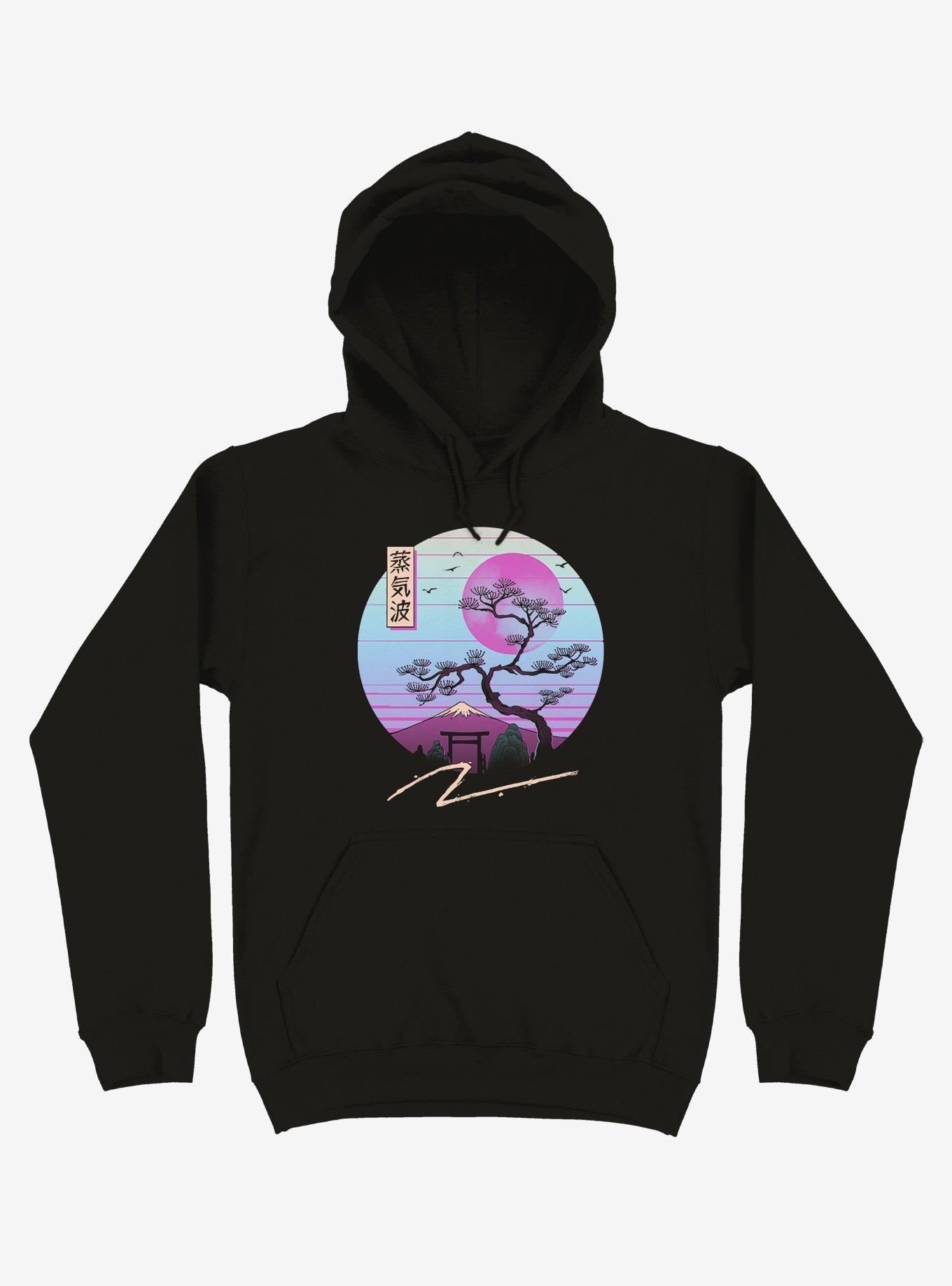 Zen Chillwave Black Hoodie, BLACK, hi-res