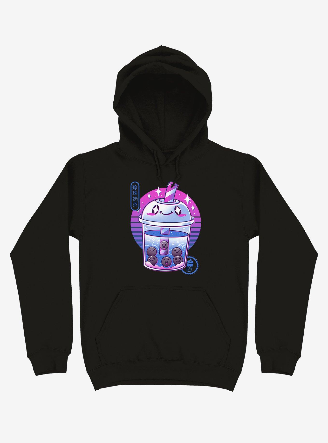 Boba Wave Tea Black Hoodie, BLACK, hi-res