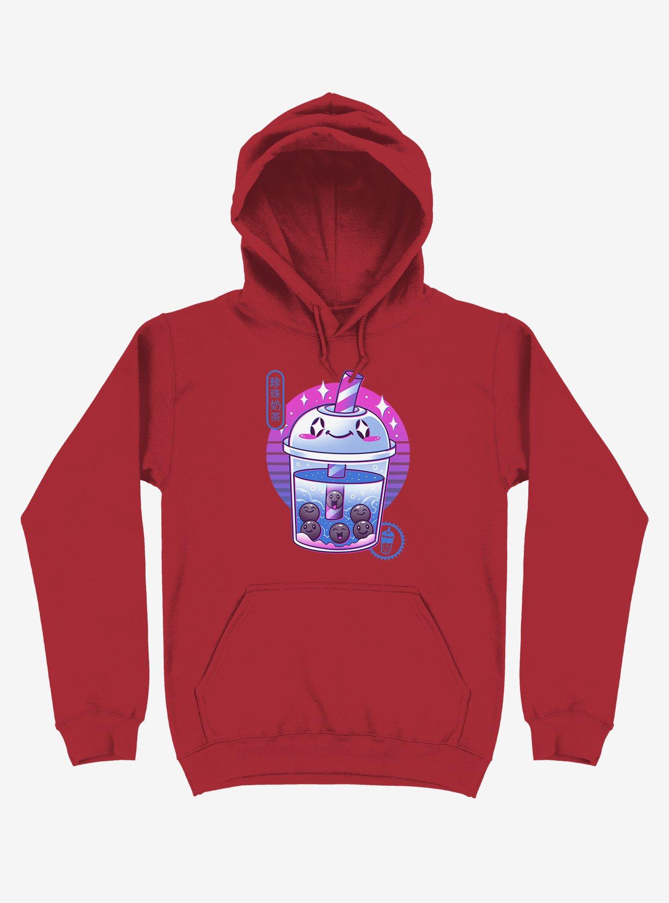 Boba Wave Tea Red Hoodie