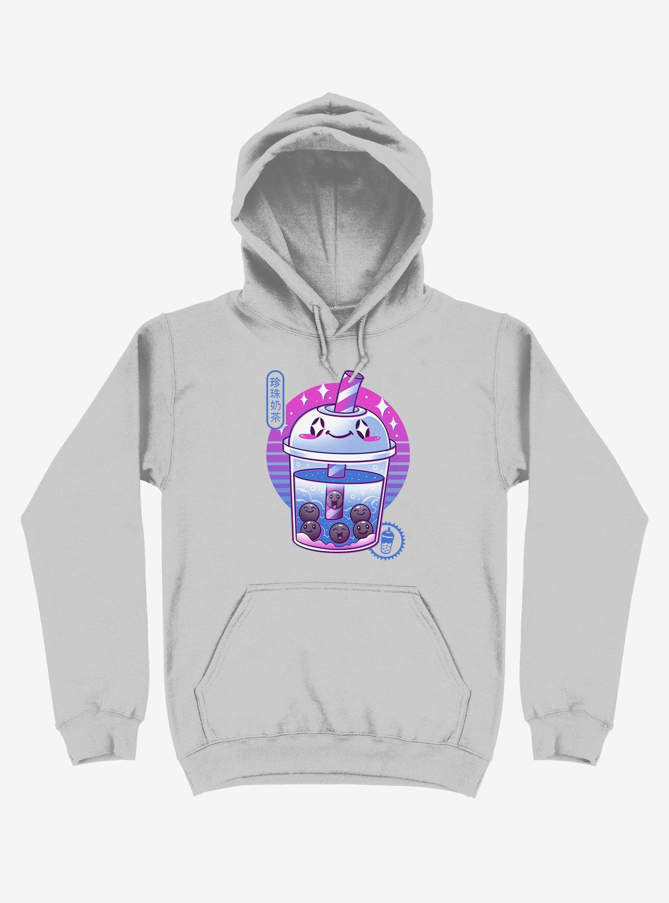 Boba Wave Tea Silver Hoodie, SILVER, hi-res