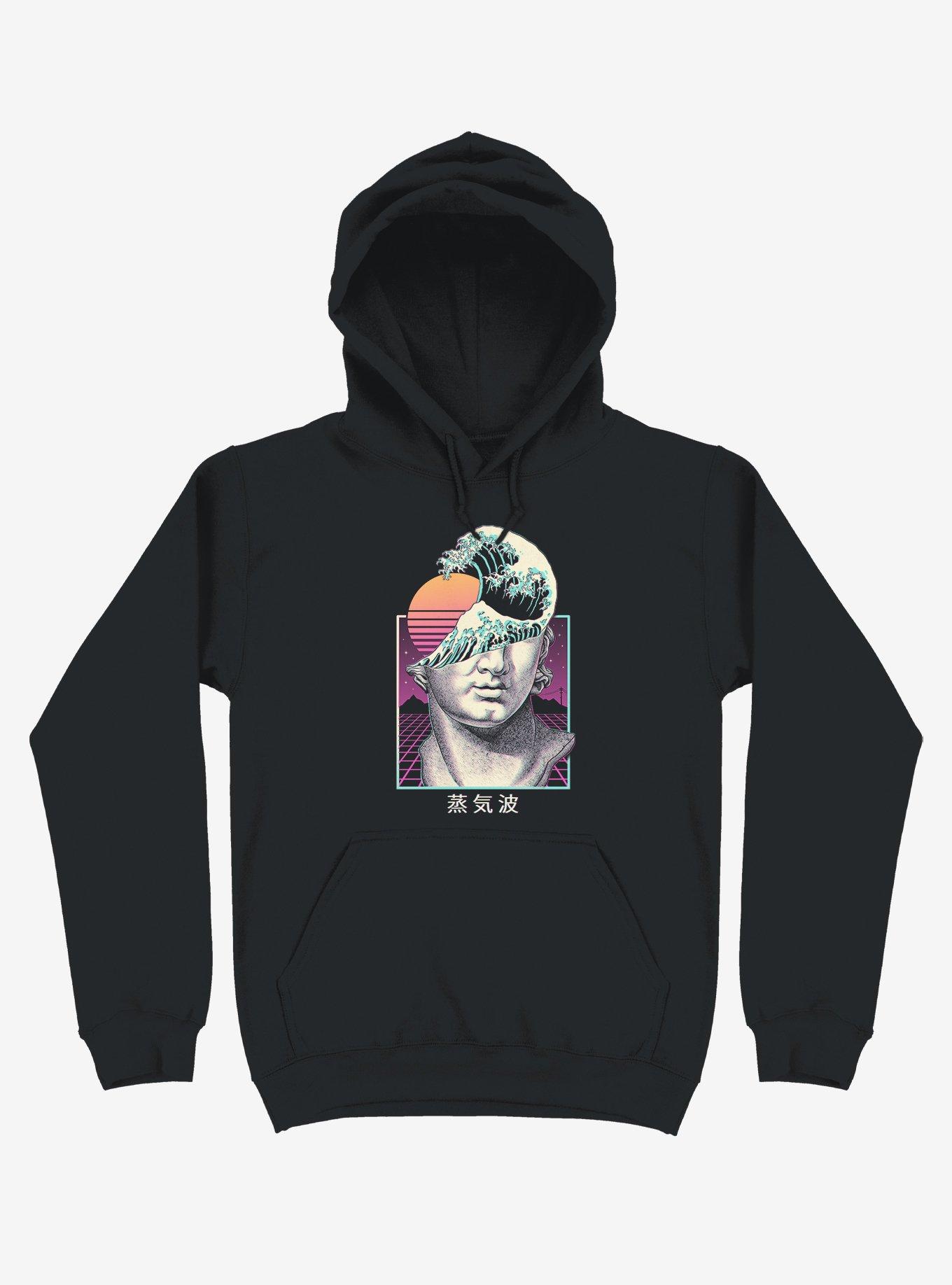 Great Vaporwave Black Hoodie, BLACK, hi-res