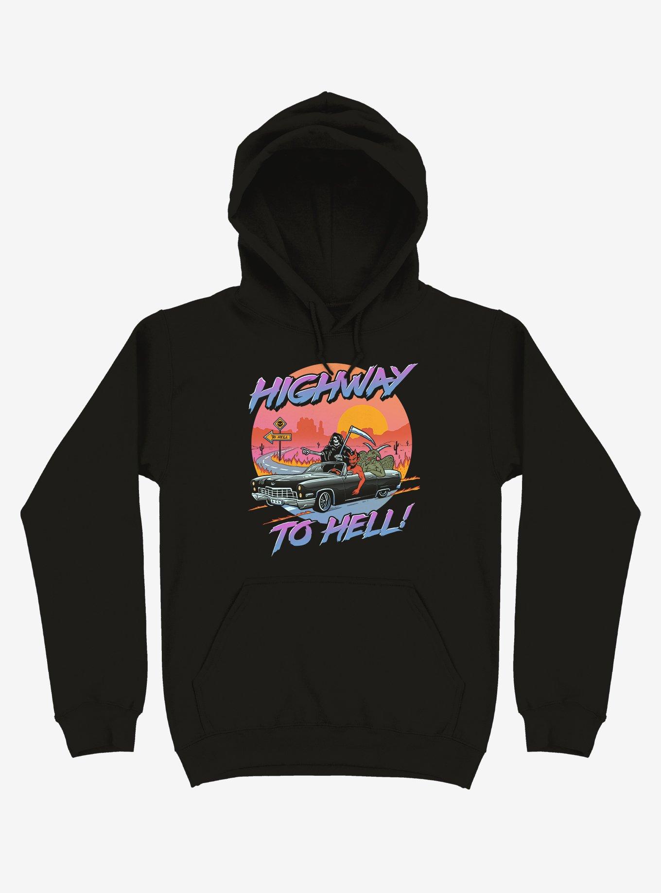 Highway To Hell Road Trip Black Hoodie, BLACK, hi-res