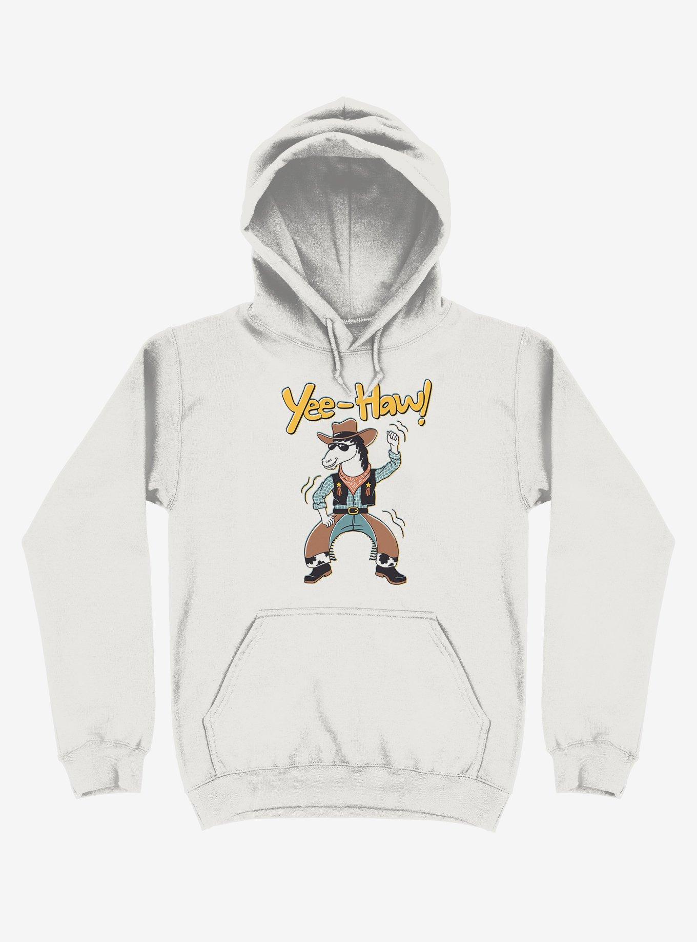 Horsing Around Yee-Haw! White Hoodie, WHITE, hi-res