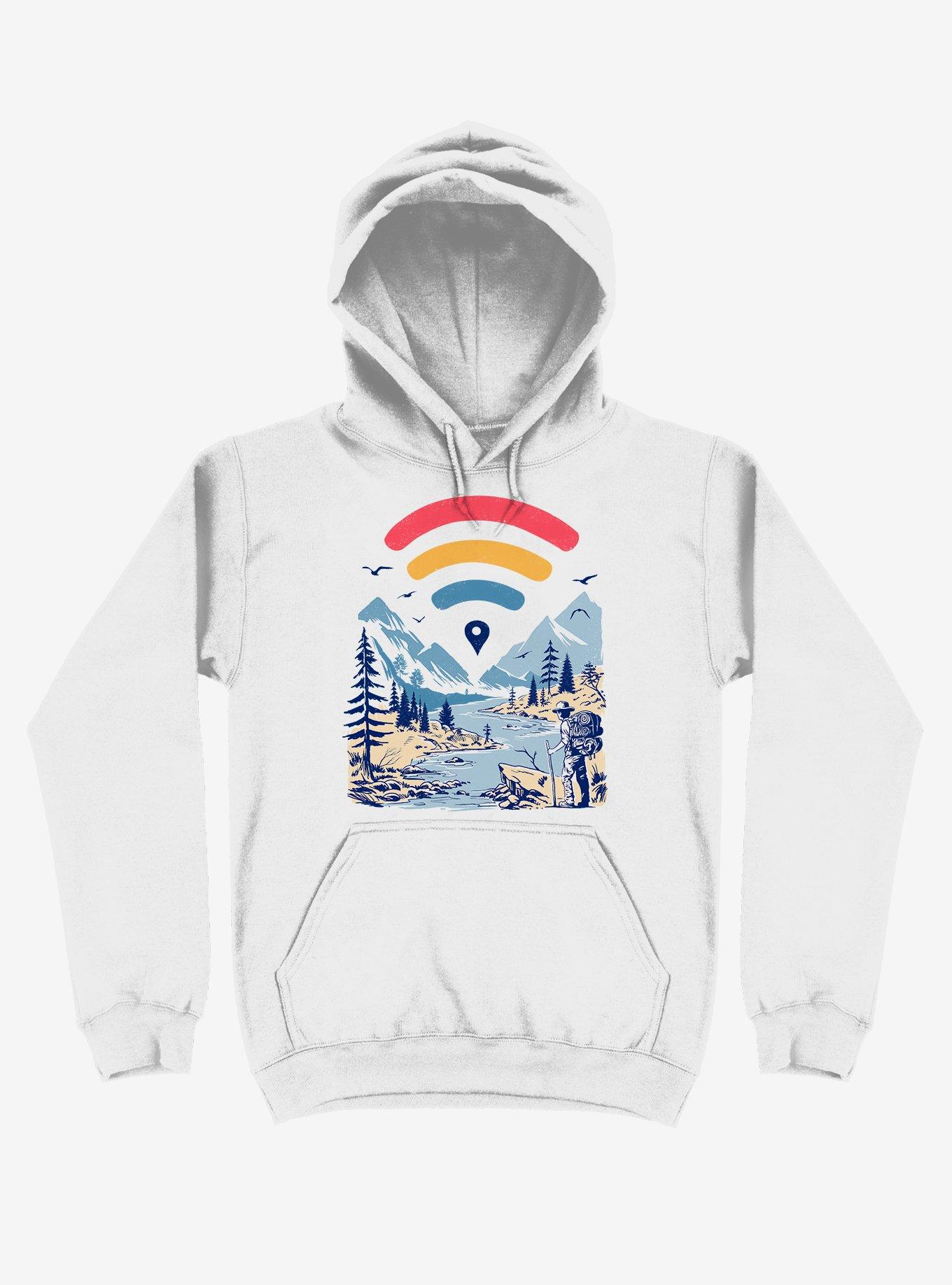 Internet Explorer Nature Scene White Hoodie, WHITE, hi-res