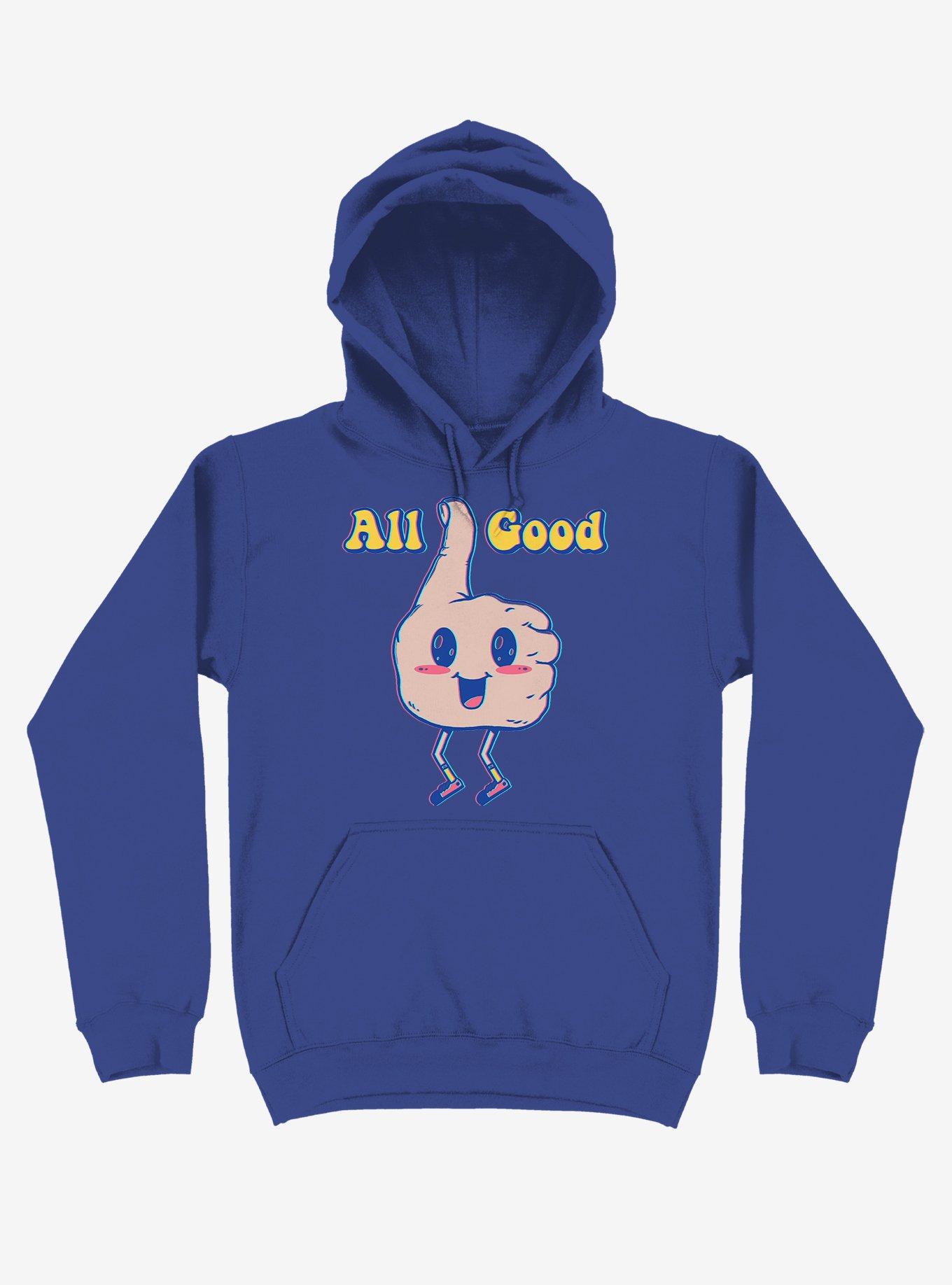 It's All Good Thumbs Up Royal Blue Hoodie, ROYAL, hi-res