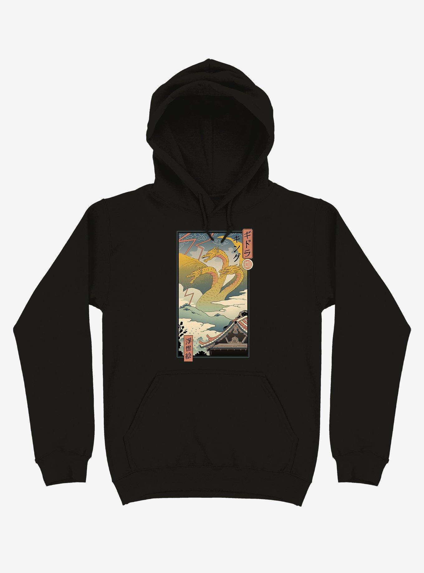 Monster Zero Ukiyo-e Black Hoodie, BLACK, hi-res