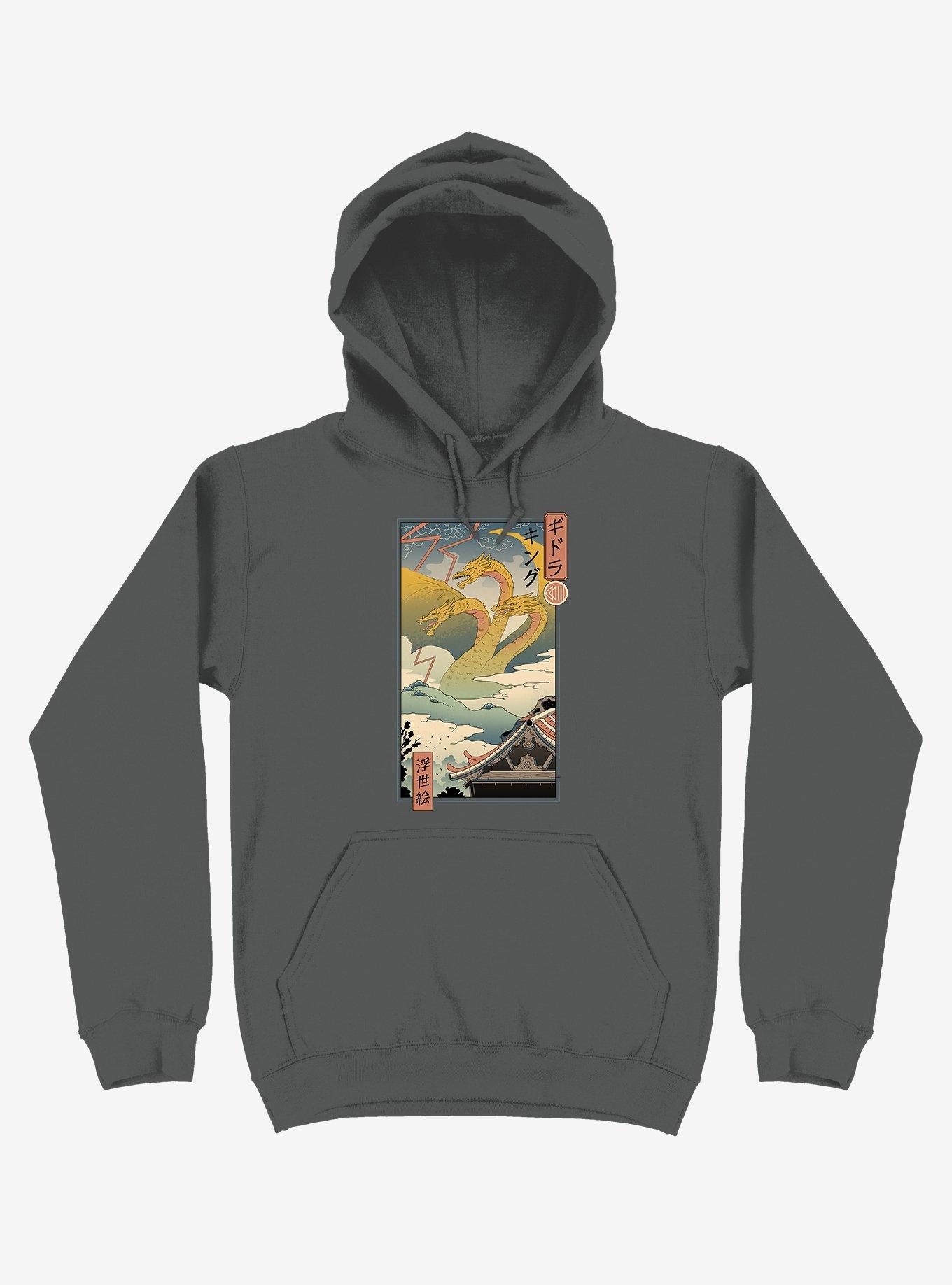 Monster Zero Ukiyo-e Asphalt Grey Hoodie, ASPHALT, hi-res