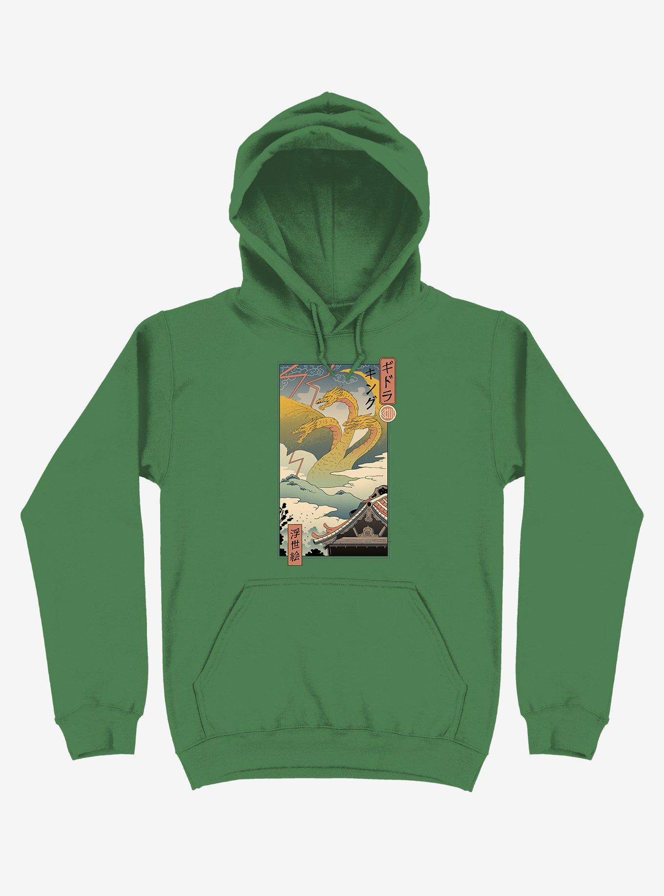 Monster Zero Ukiyo-e Kelly Green Hoodie, KELLY GREEN, hi-res