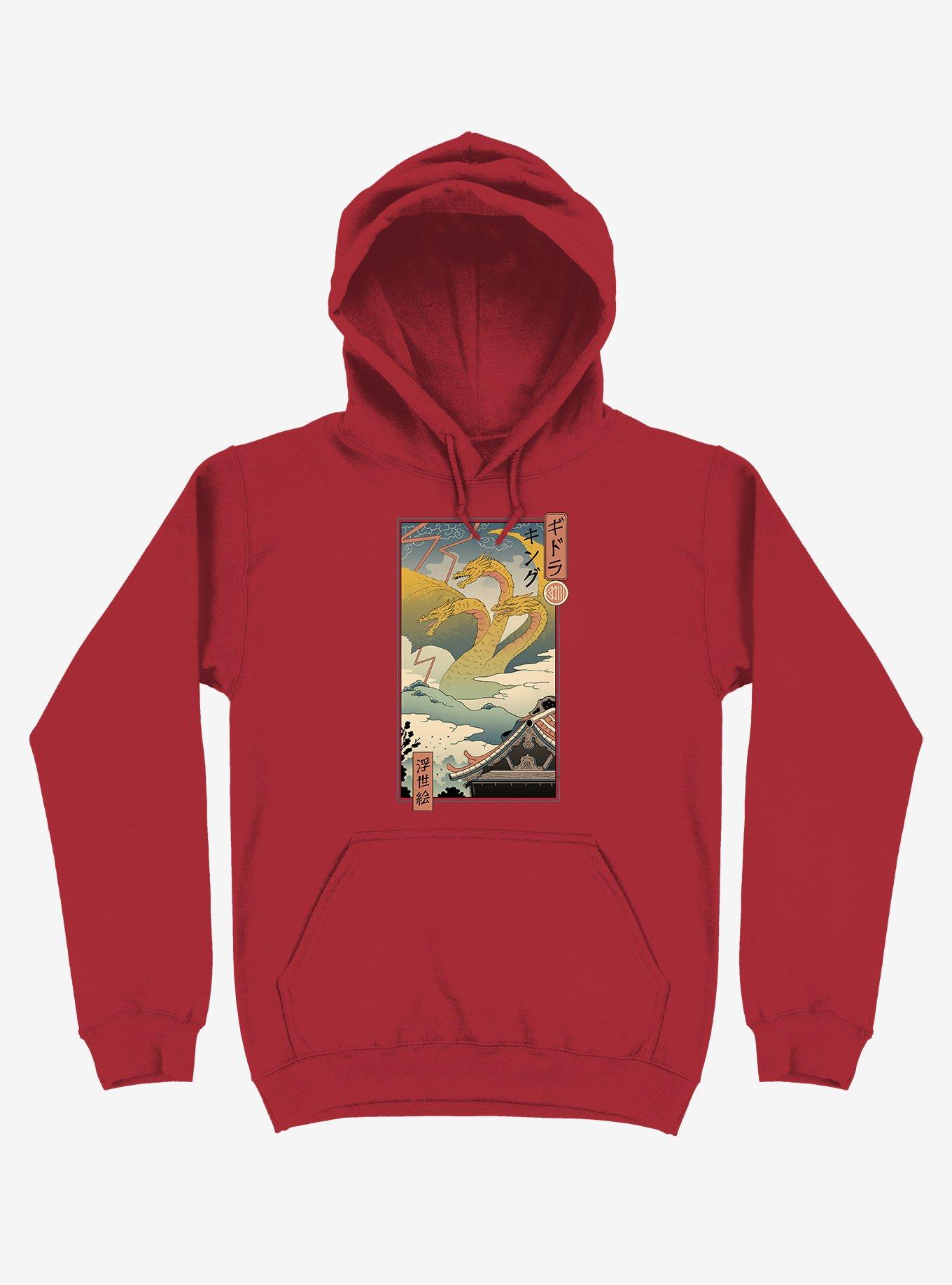 Monster Zero Ukiyo-e Red Hoodie, RED, hi-res