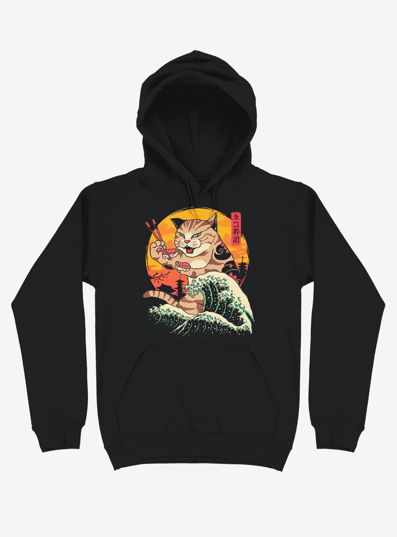 Neko Cat Sushi Wave Hoodie, , hi-res