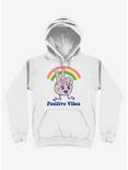 Positive Vibes Rainbow White Hoodie, WHITE, hi-res