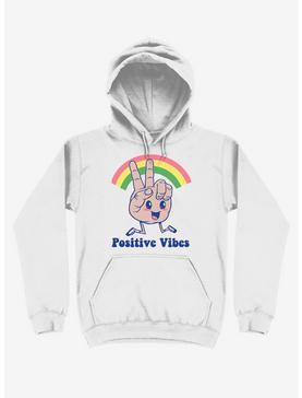 Positive Vibes Rainbow White Hoodie, , hi-res