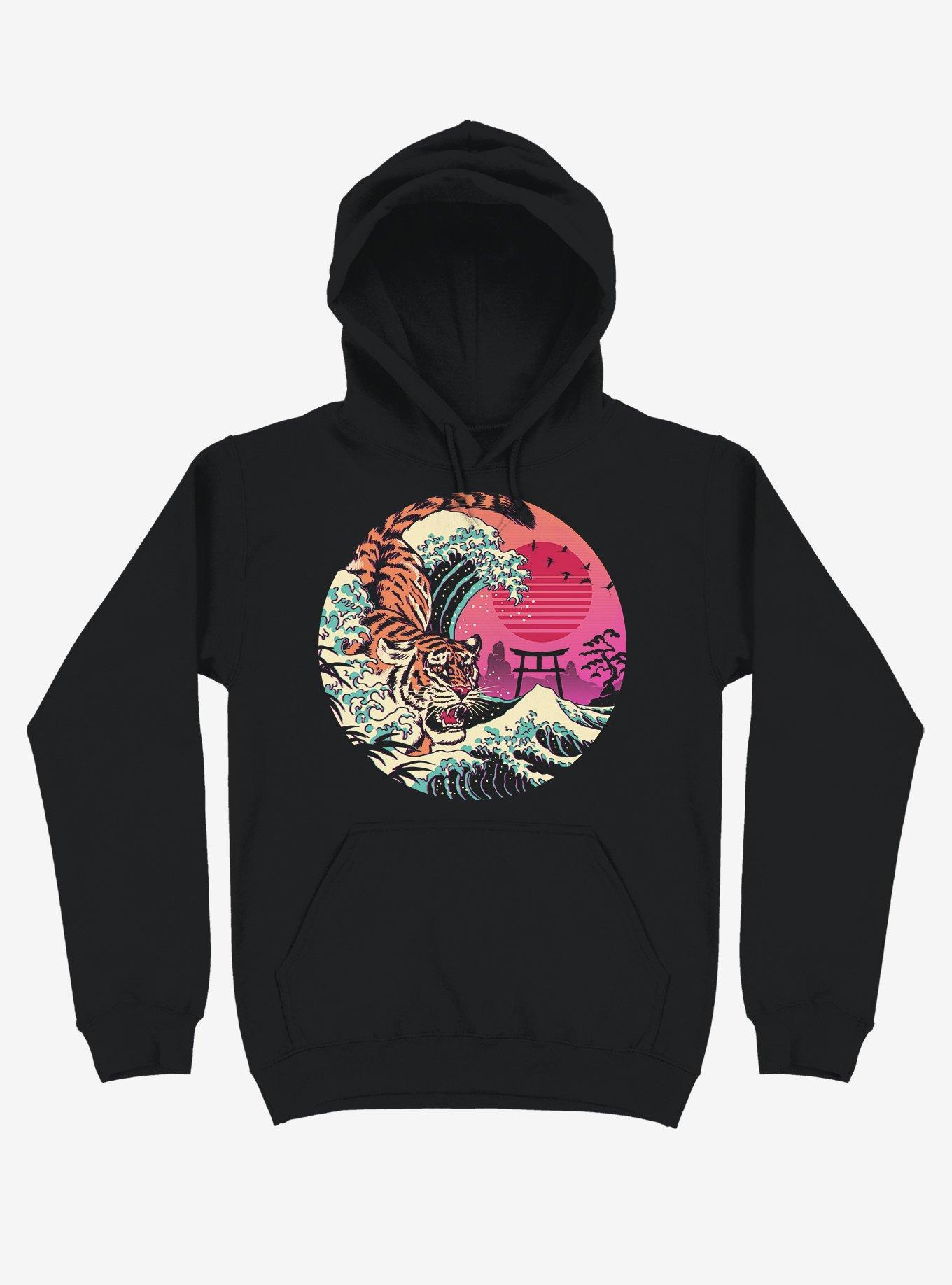 Rad Tiger Wave Black Hoodie, , hi-res