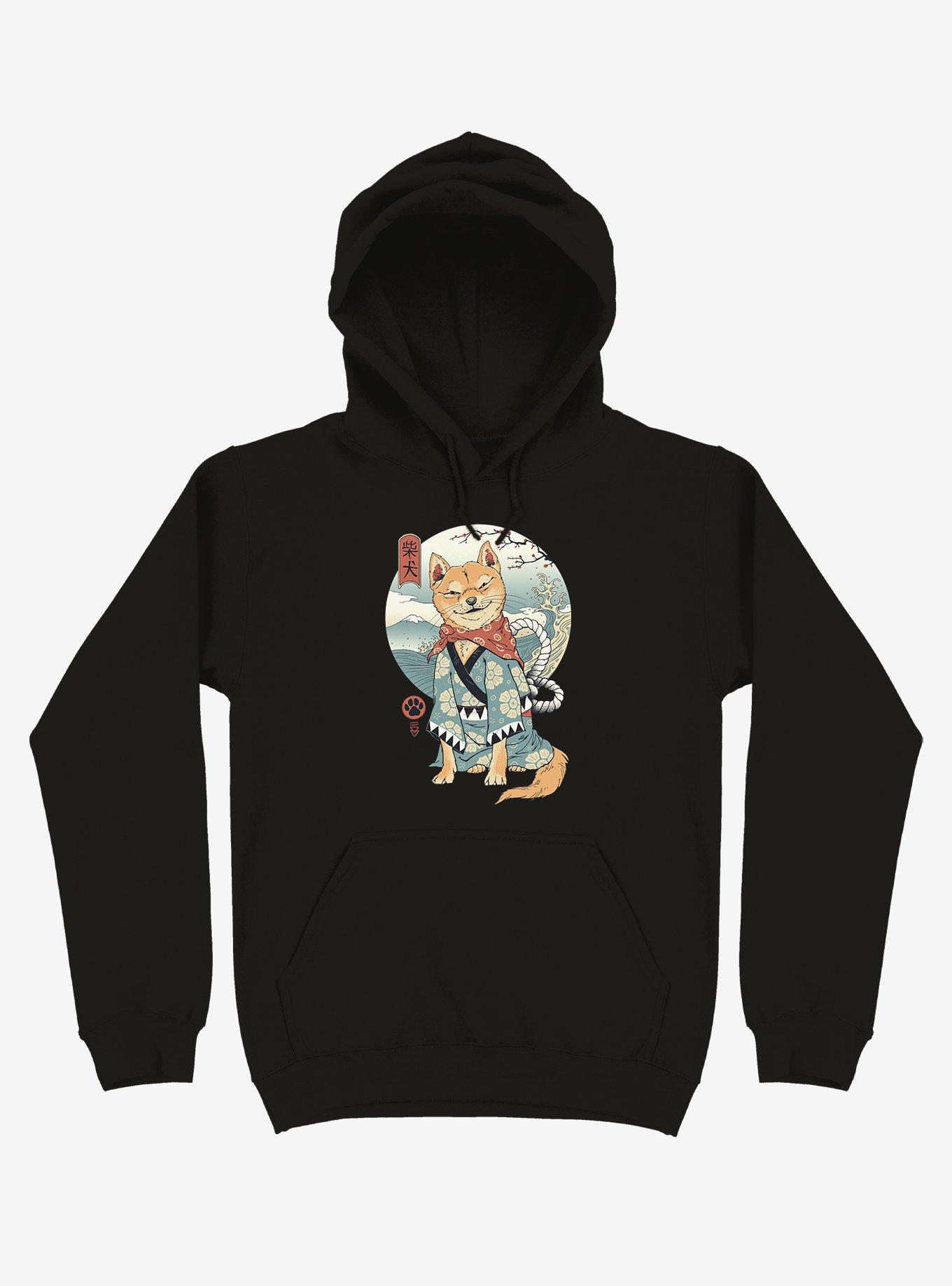 Shiba Inu Black Hoodie, , hi-res