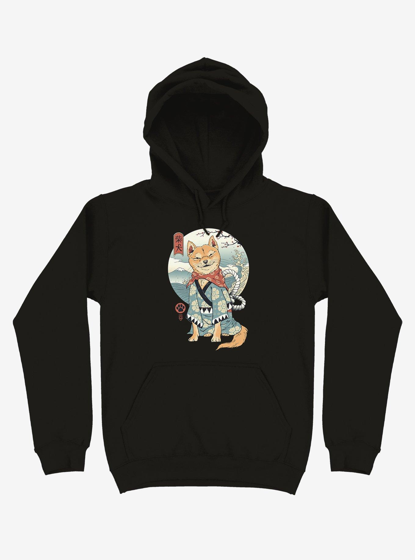 Shiba Inu Black Hoodie, BLACK, hi-res