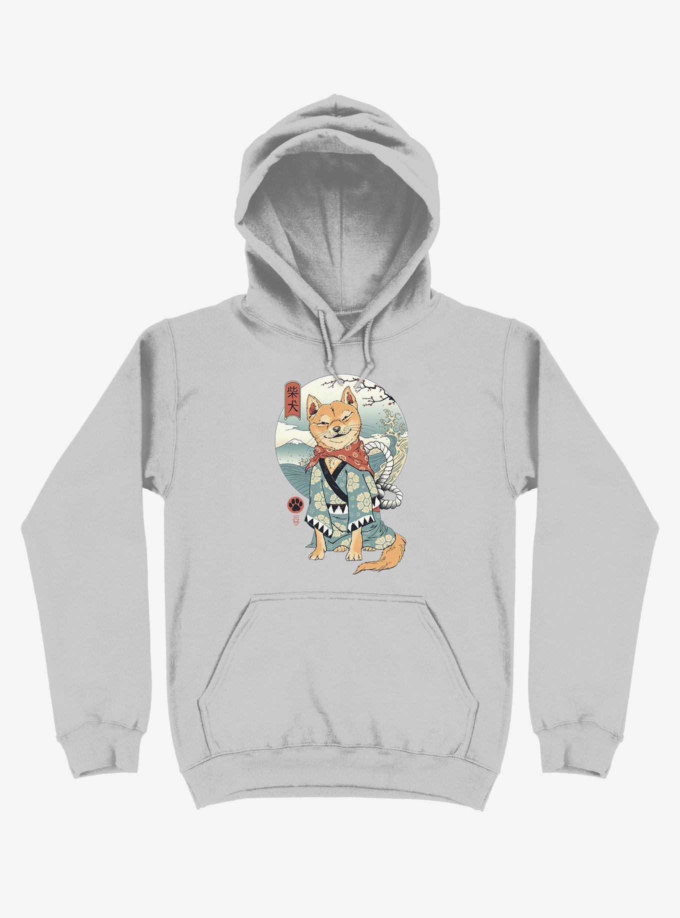 Shiba Inu Silver Hoodie, SILVER, hi-res