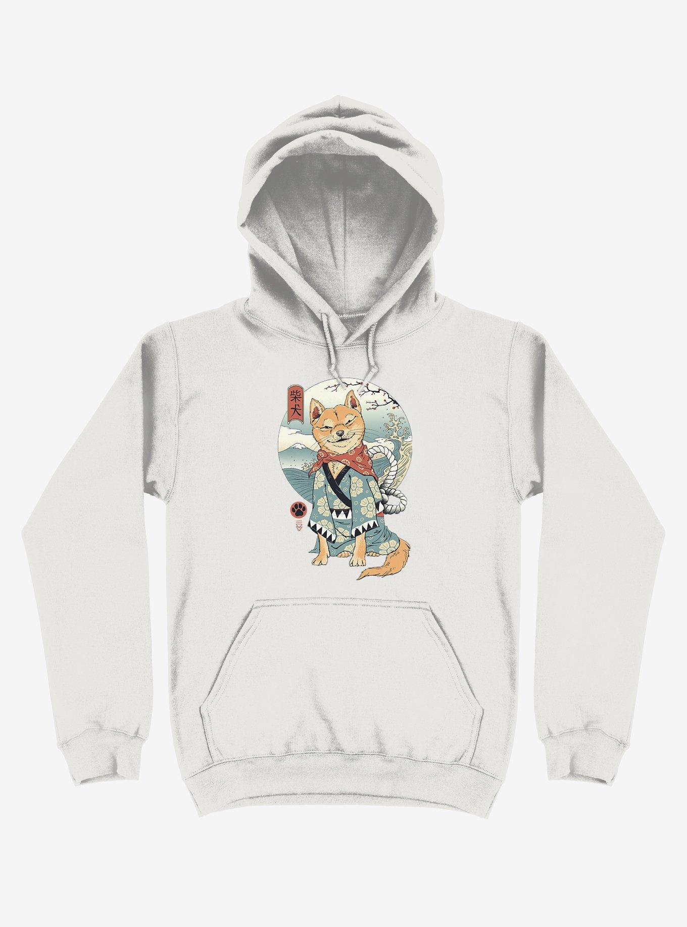 Shiba Inu White Hoodie, , hi-res
