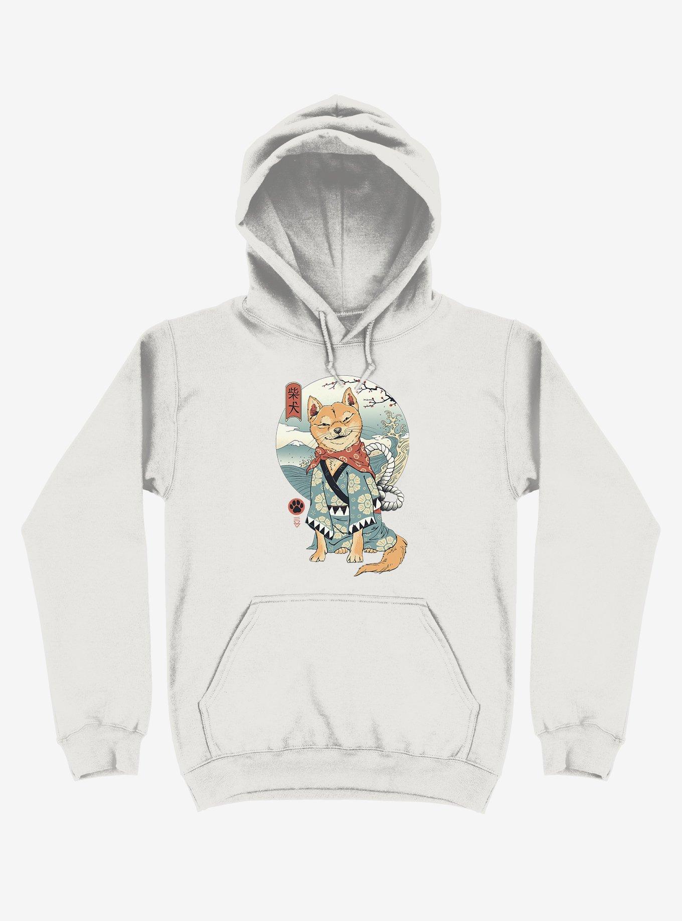 Shiba Inu White Hoodie, WHITE, hi-res