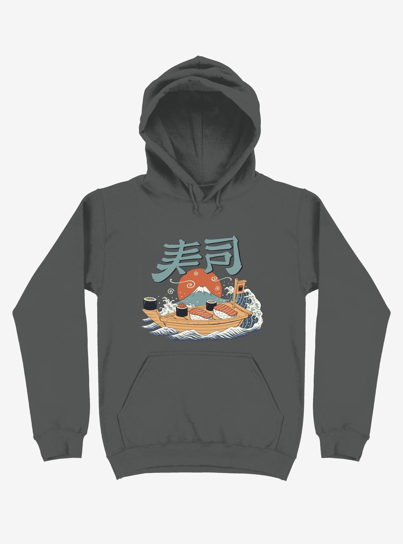 Sushi Pop Boat Asphalt Grey Hoodie, ASPHALT, hi-res