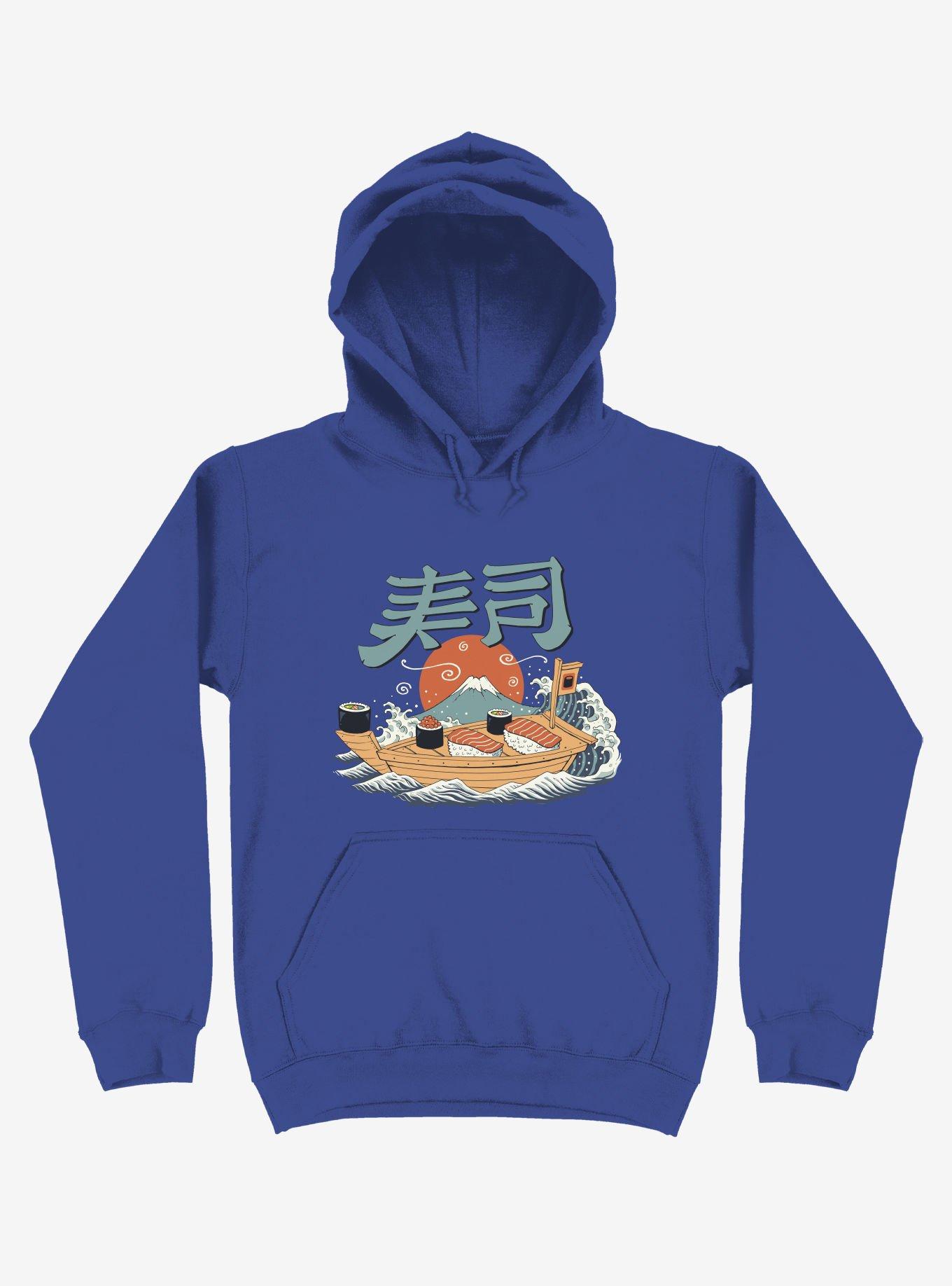 Sushi Pop Boat Royal Blue Hoodie, , hi-res