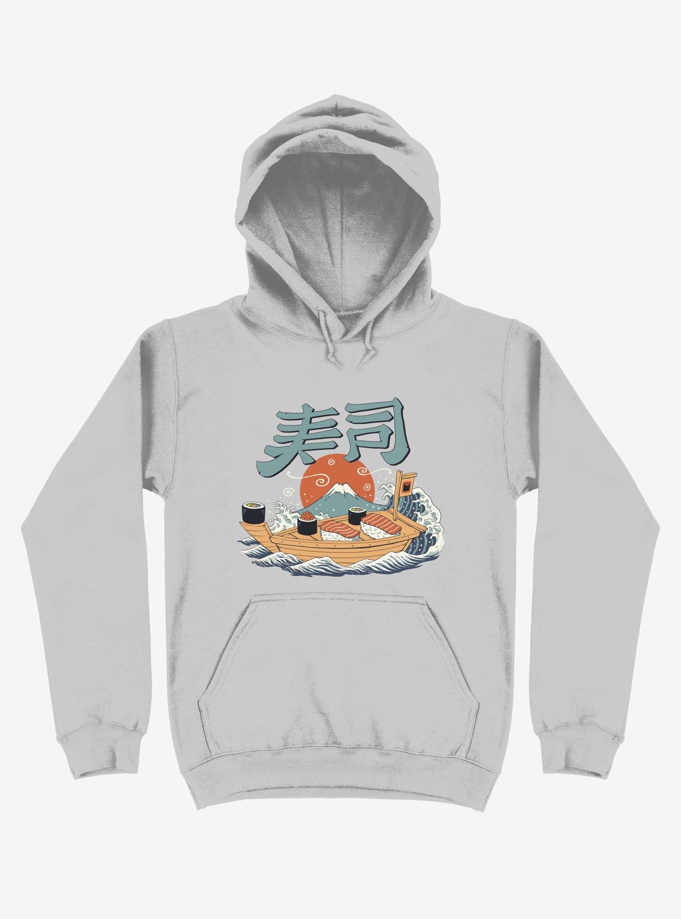 Sushi Pop Boat Silver Hoodie, SILVER, hi-res